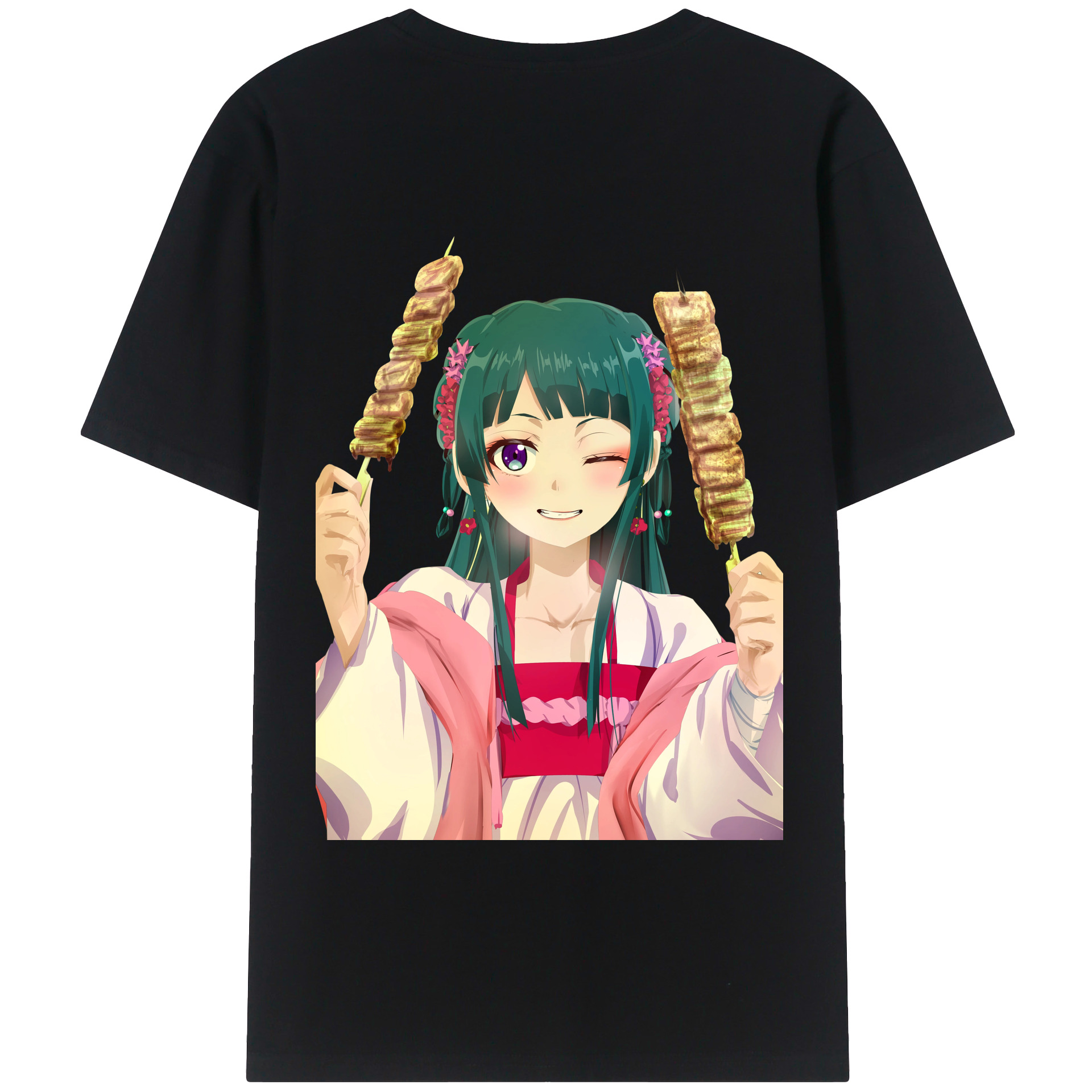 （画像用） 薬屋のひとりごと The Apothecary Diaries 綿100％ メンズ半袖Tシャツ（バックプリント） 通気性