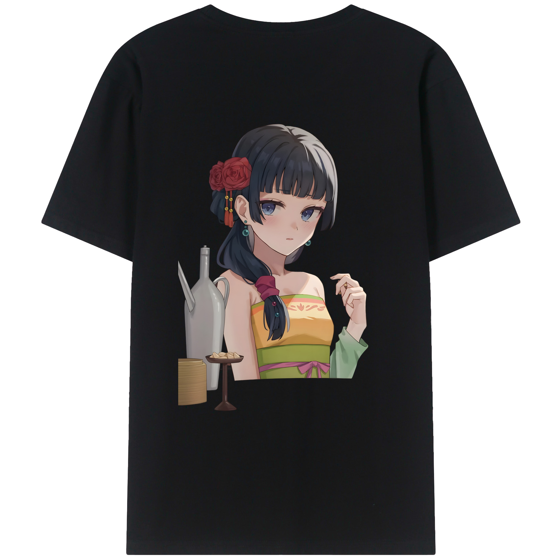 （画像用） 薬屋のひとりごと The Apothecary Diaries 綿100％ メンズ半袖Tシャツ（バックプリント） 通気性