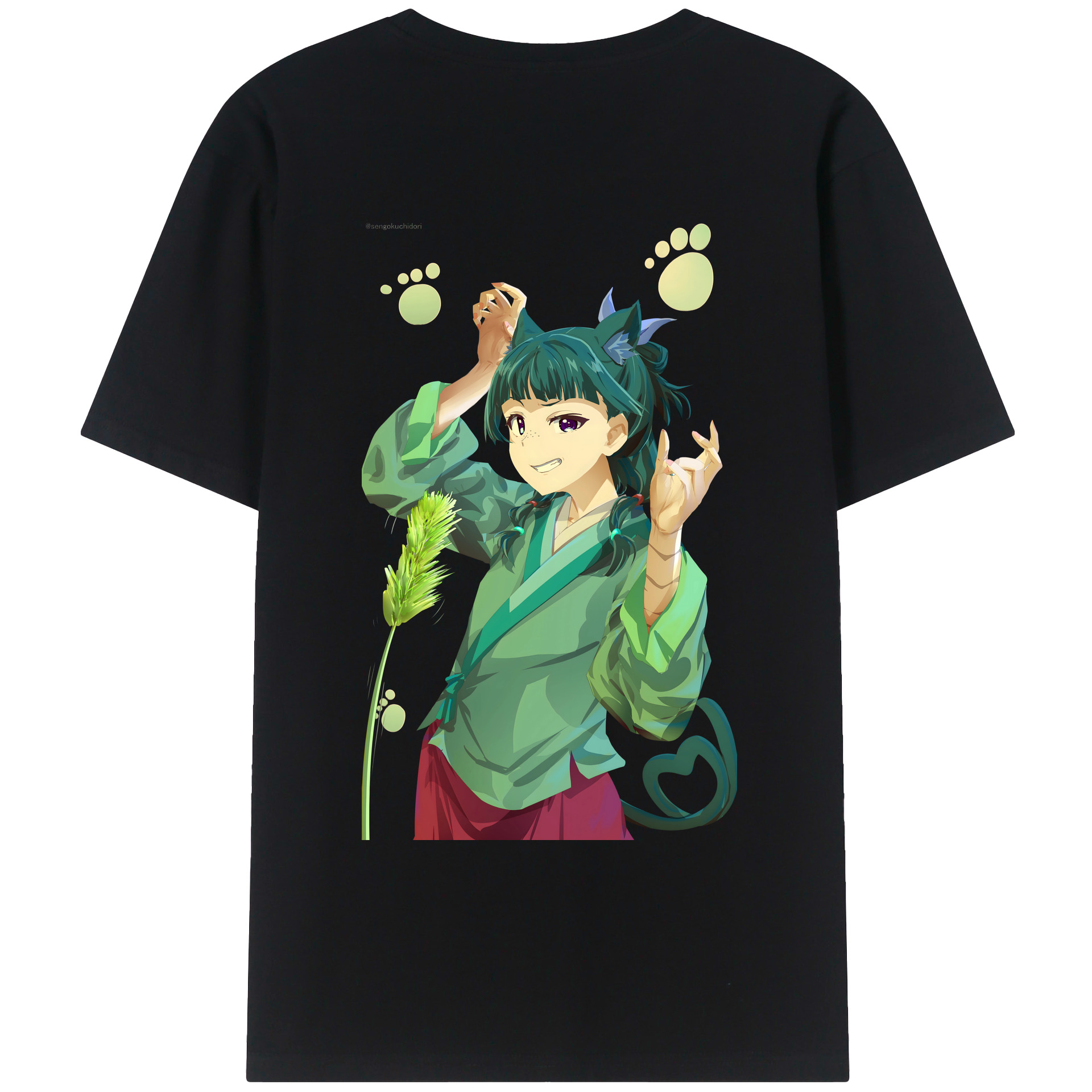 （画像用） 薬屋のひとりごと The Apothecary Diaries 綿100％ メンズ半袖Tシャツ（バックプリント） 通気性