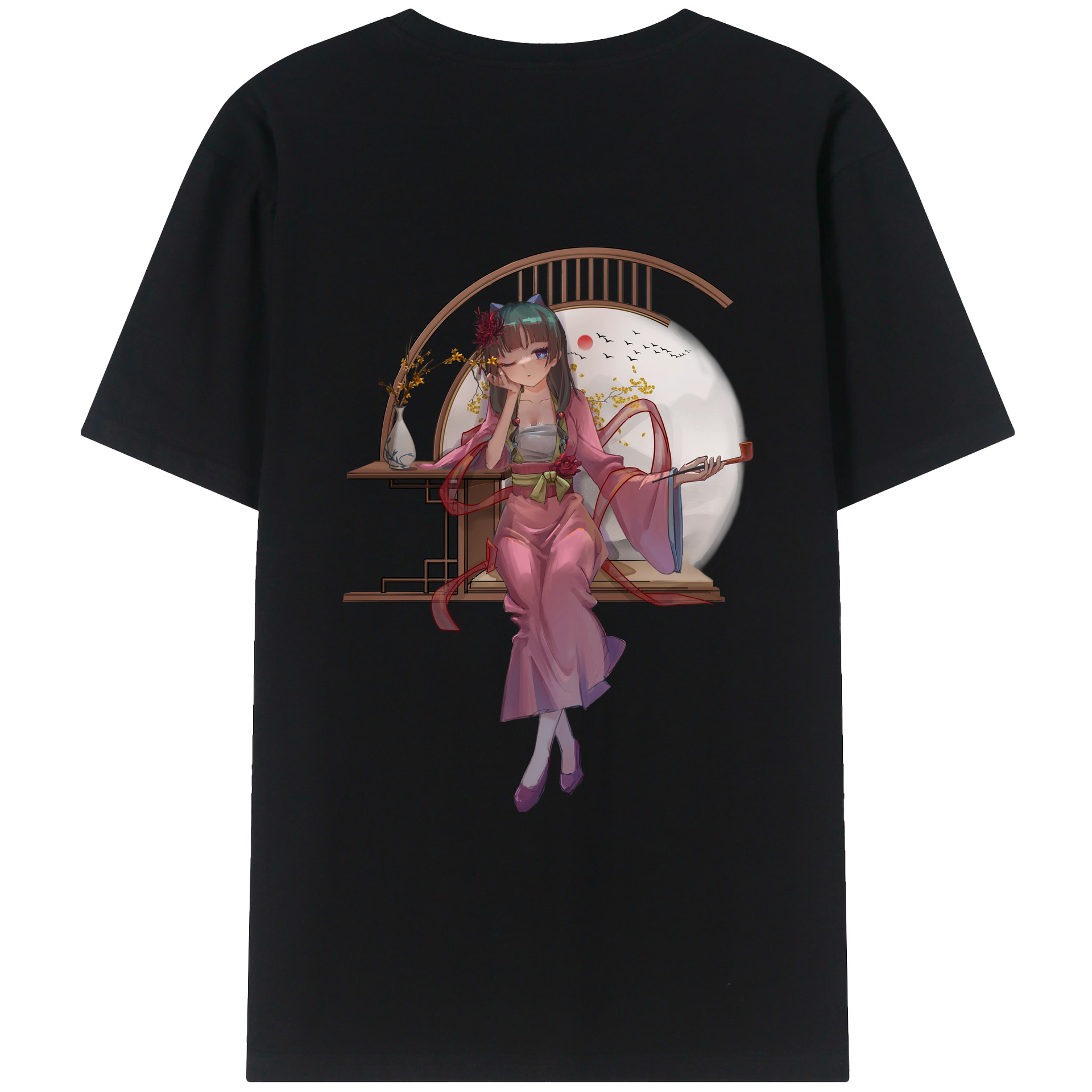 （画像用） 薬屋のひとりごと The Apothecary Diaries 綿100％ メンズ半袖Tシャツ（バックプリント） 通気性