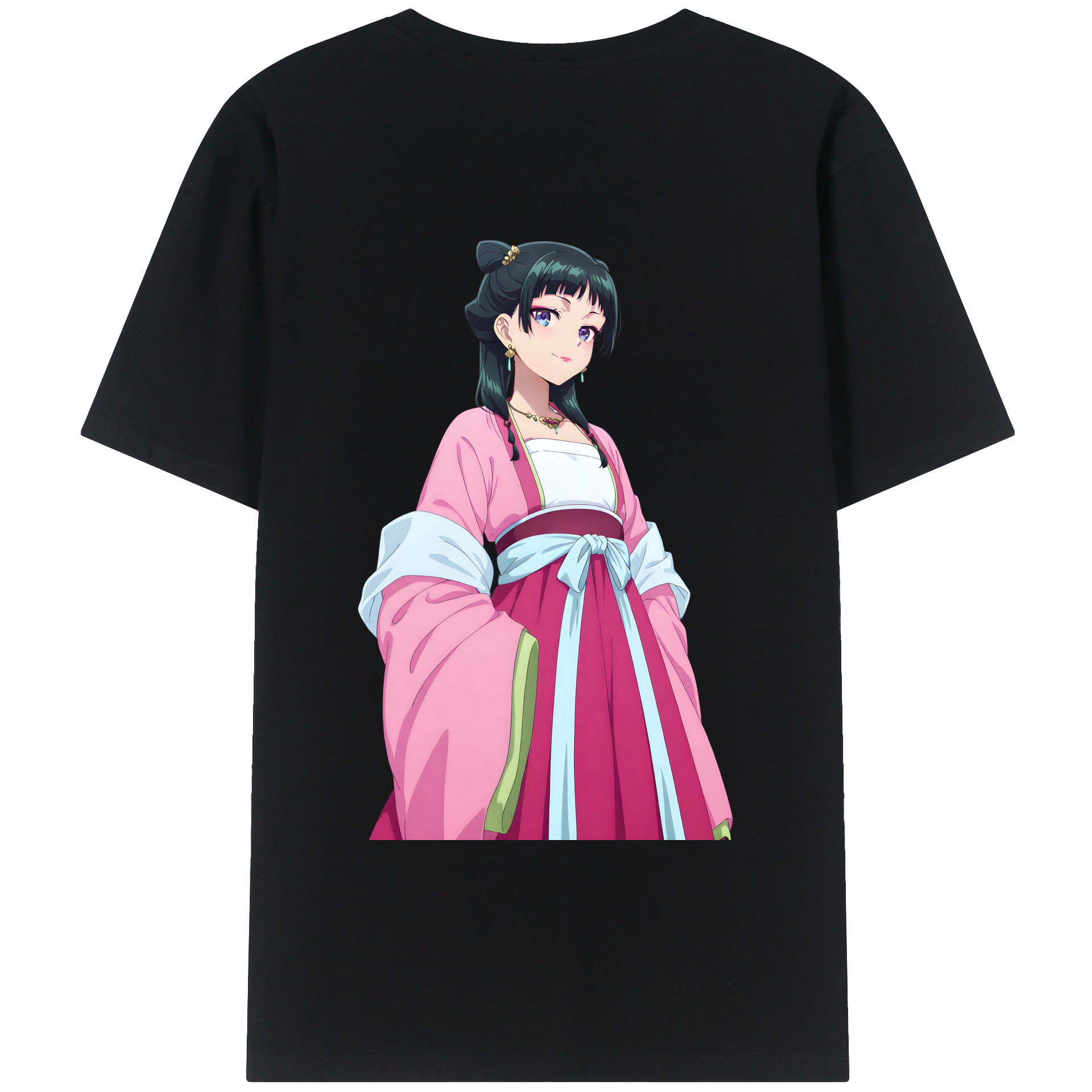 （画像用） 薬屋のひとりごと The Apothecary Diaries 綿100％ メンズ半袖Tシャツ（バックプリント） 通気性