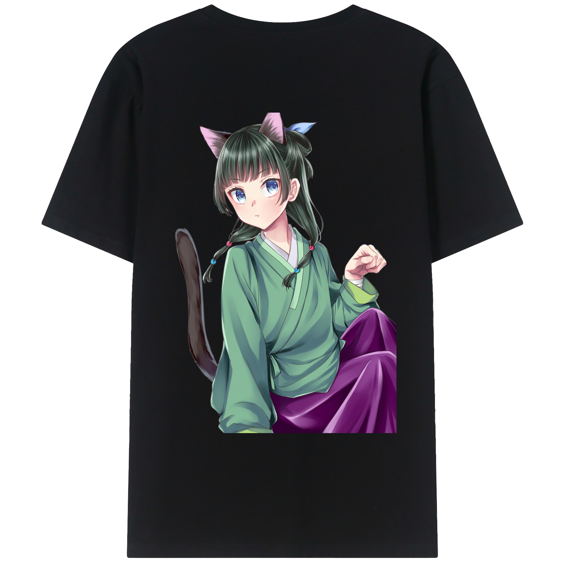 （画像用） 薬屋のひとりごと The Apothecary Diaries 綿100％ メンズ半袖Tシャツ（バックプリント） 通気性