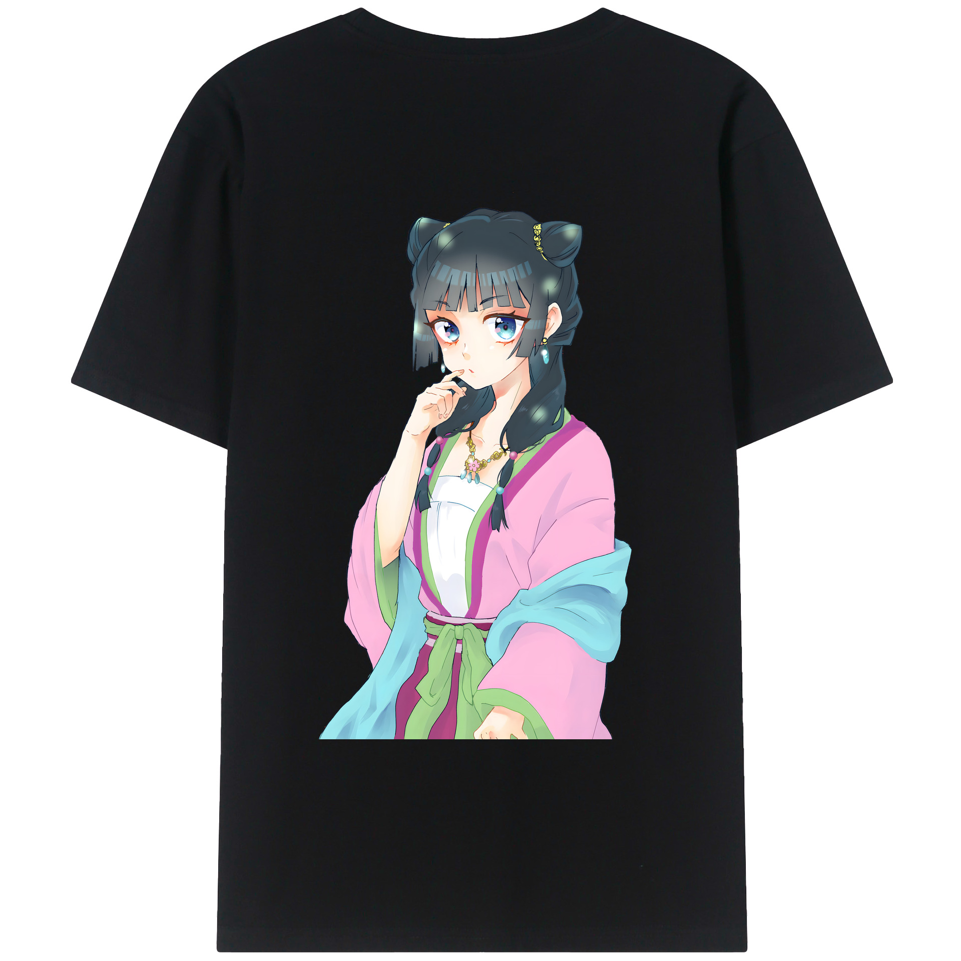 （画像用） 薬屋のひとりごと The Apothecary Diaries 綿100％ メンズ半袖Tシャツ（バックプリント） 通気性