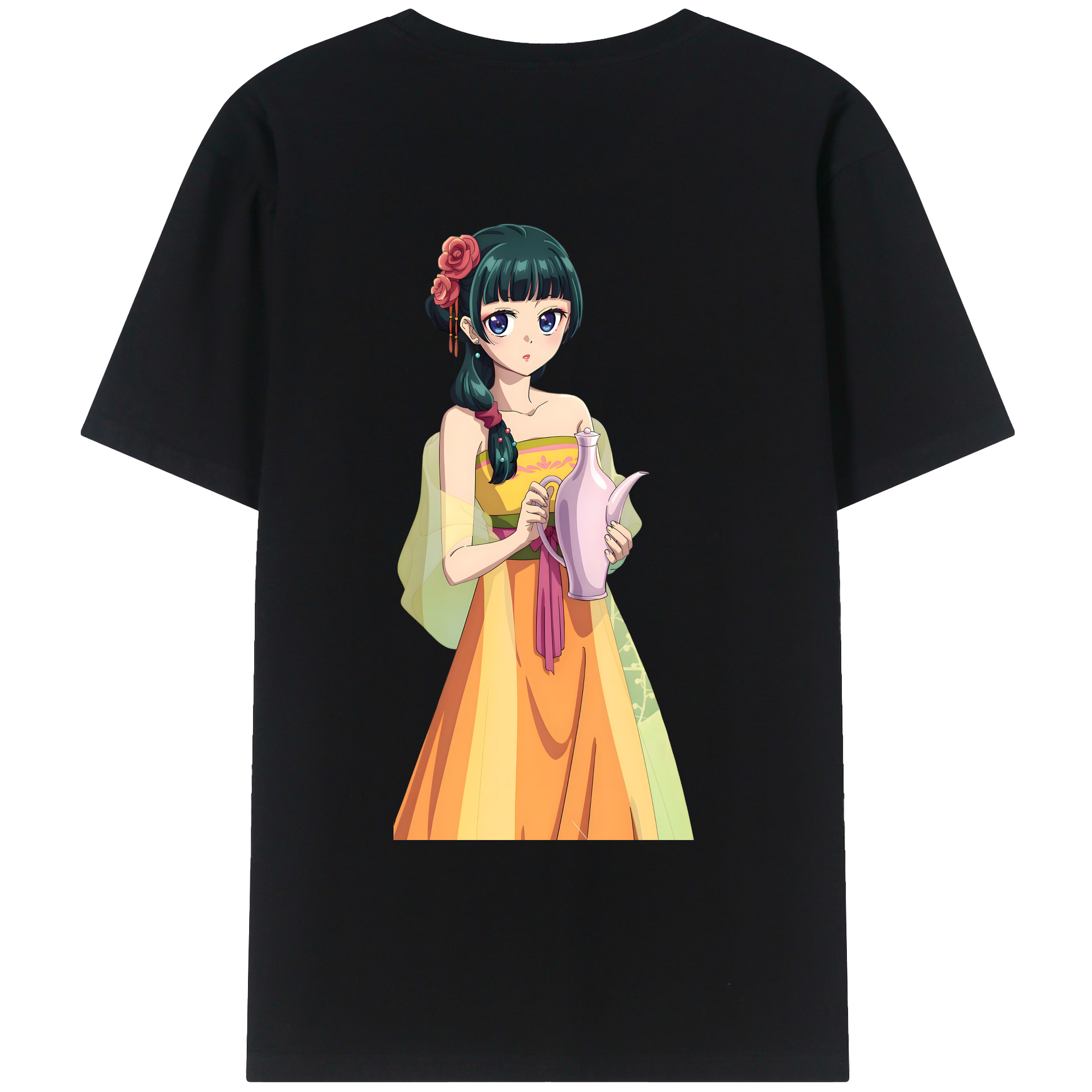 （画像用） 薬屋のひとりごと The Apothecary Diaries 綿100％ メンズ半袖Tシャツ（バックプリント） 通気性