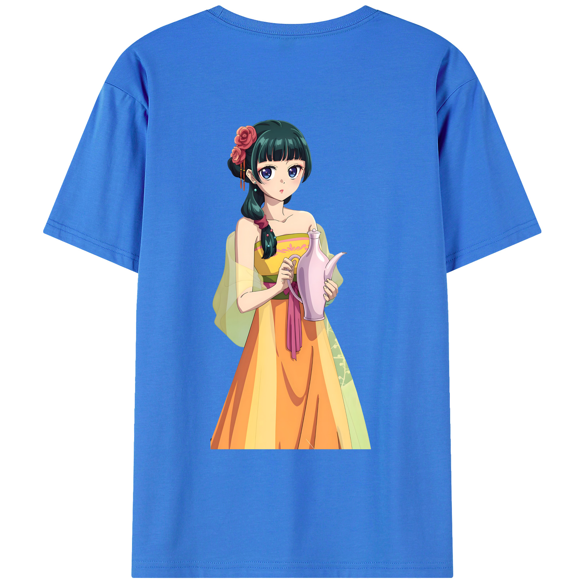 （画像用） 薬屋のひとりごと The Apothecary Diaries 綿100％ メンズ半袖Tシャツ（バックプリント） 通気性