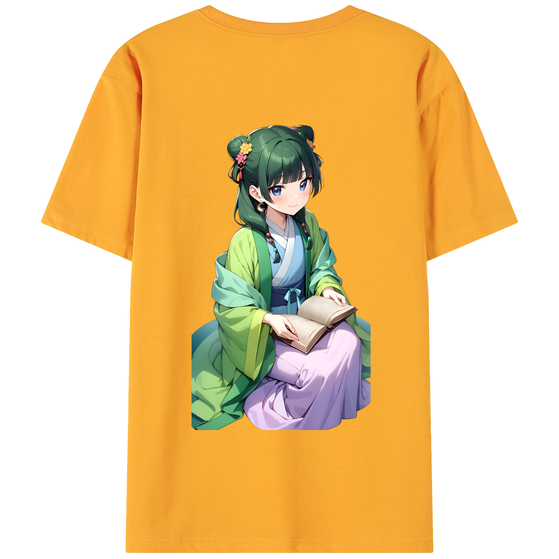 （画像用） 薬屋のひとりごと The Apothecary Diaries 綿100％ メンズ半袖Tシャツ（バックプリント） 通気性