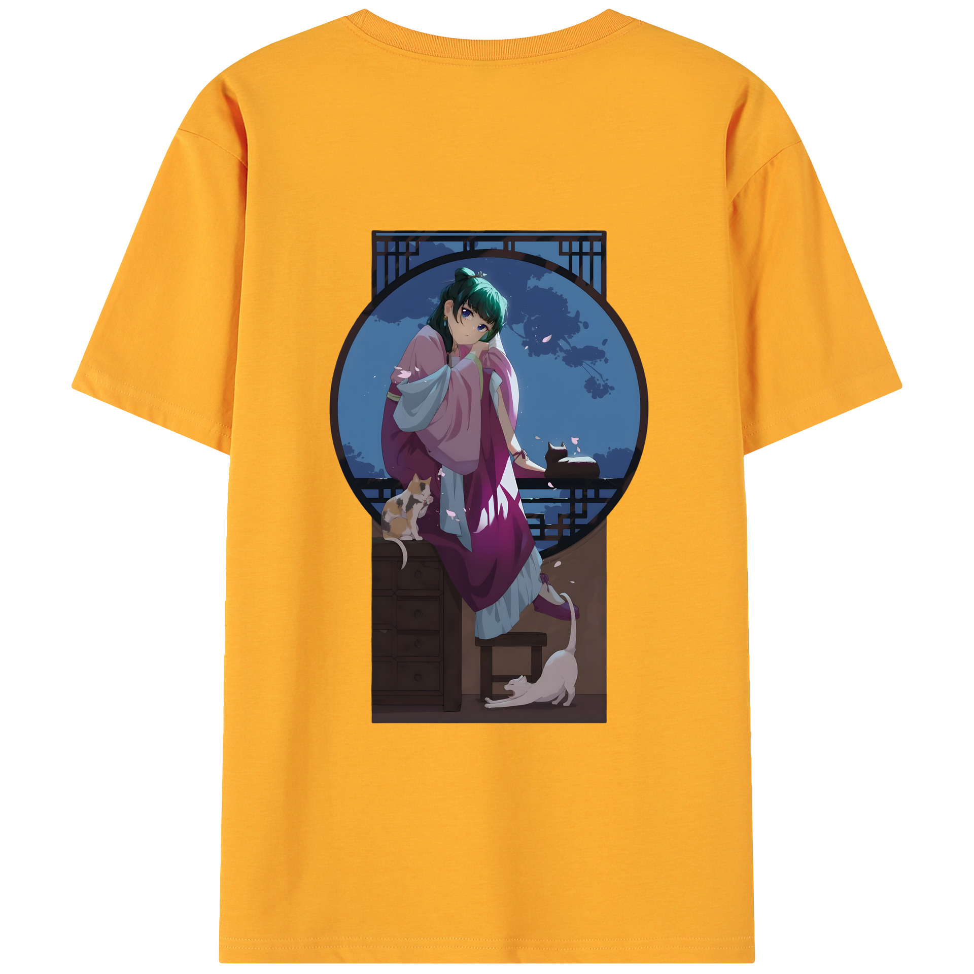 （画像用） 薬屋のひとりごと The Apothecary Diaries 綿100％ メンズ半袖Tシャツ（バックプリント） 通気性
