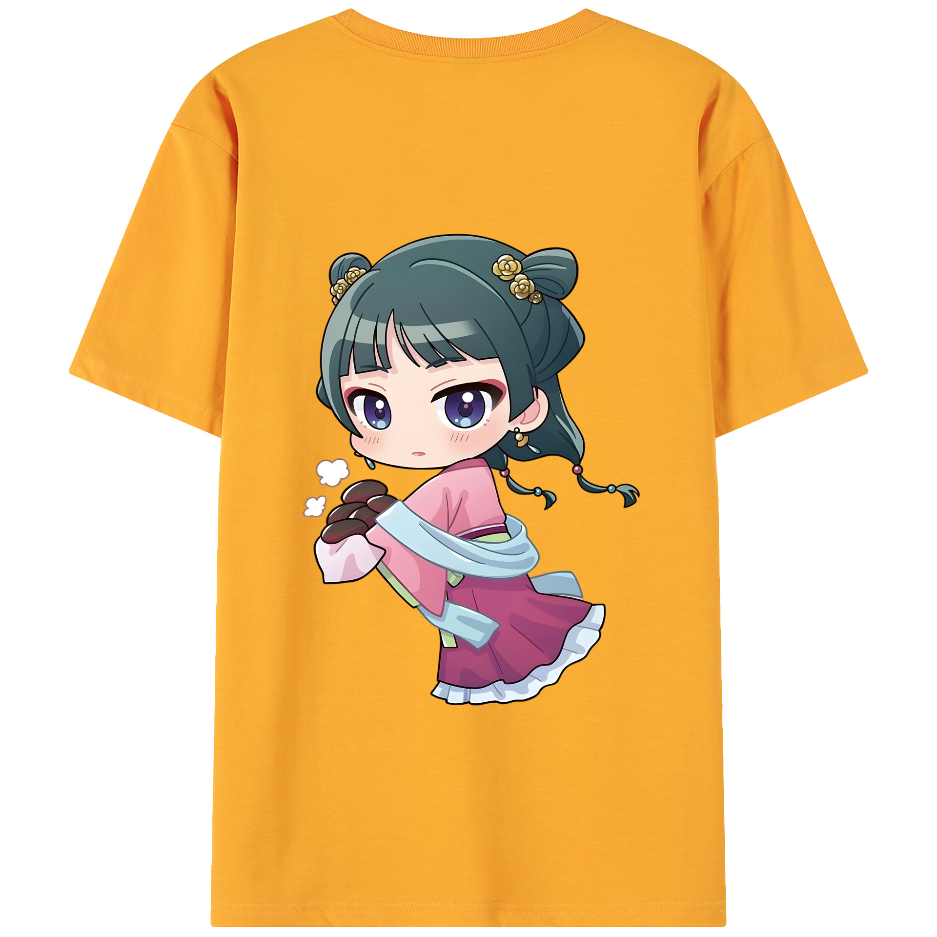（画像用） 薬屋のひとりごと The Apothecary Diaries 綿100％ メンズ半袖Tシャツ（バックプリント） 通気性
