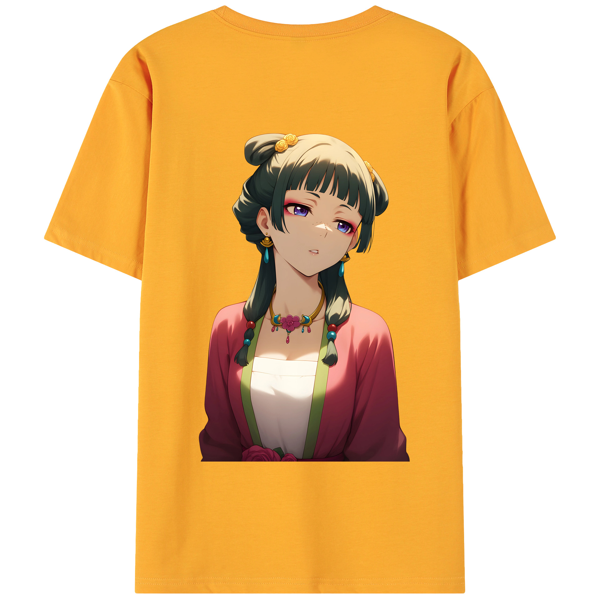 （画像用） 薬屋のひとりごと The Apothecary Diaries 綿100％ メンズ半袖Tシャツ（バックプリント） 通気性