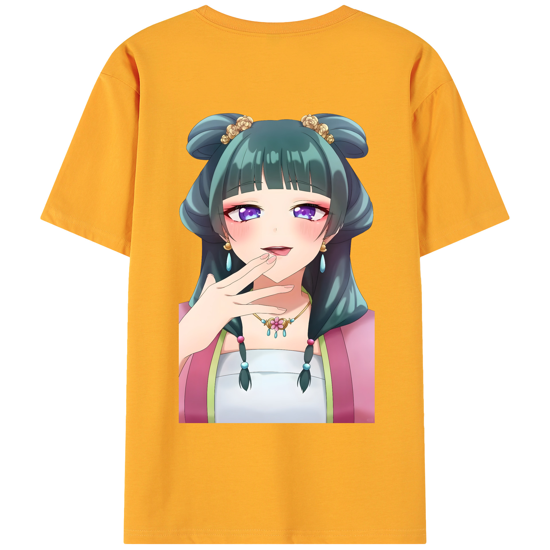 （画像用） 薬屋のひとりごと The Apothecary Diaries 綿100％ メンズ半袖Tシャツ（バックプリント） 通気性