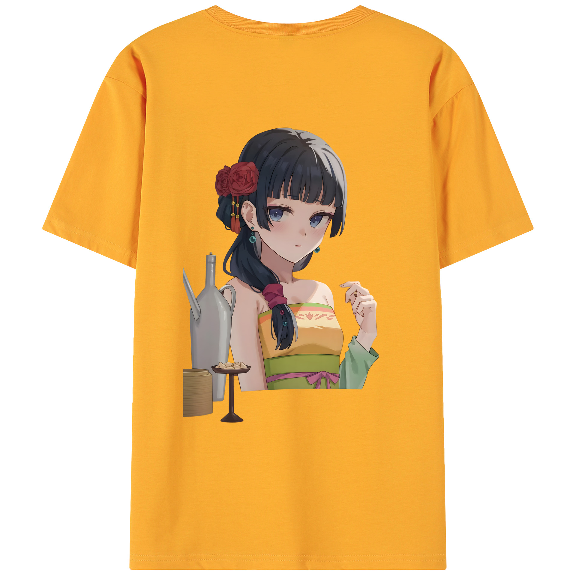 （画像用） 薬屋のひとりごと The Apothecary Diaries 綿100％ メンズ半袖Tシャツ（バックプリント） 通気性