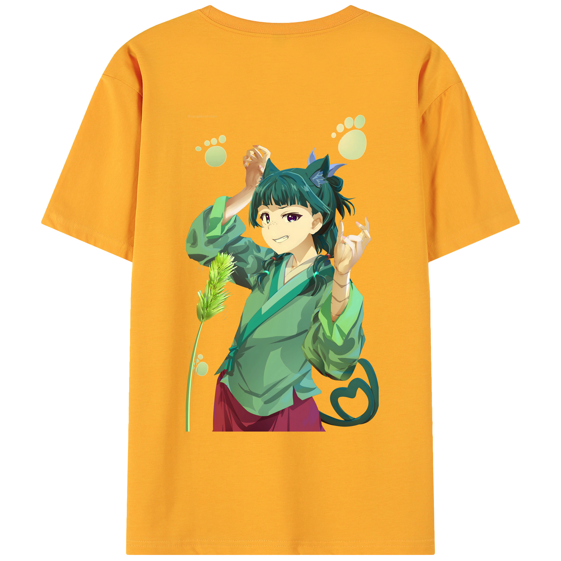 （画像用） 薬屋のひとりごと The Apothecary Diaries 綿100％ メンズ半袖Tシャツ（バックプリント） 通気性