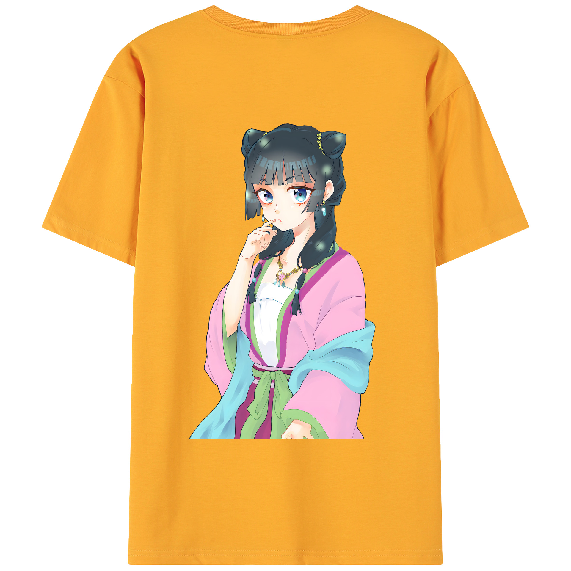 （画像用） 薬屋のひとりごと The Apothecary Diaries 綿100％ メンズ半袖Tシャツ（バックプリント） 通気性