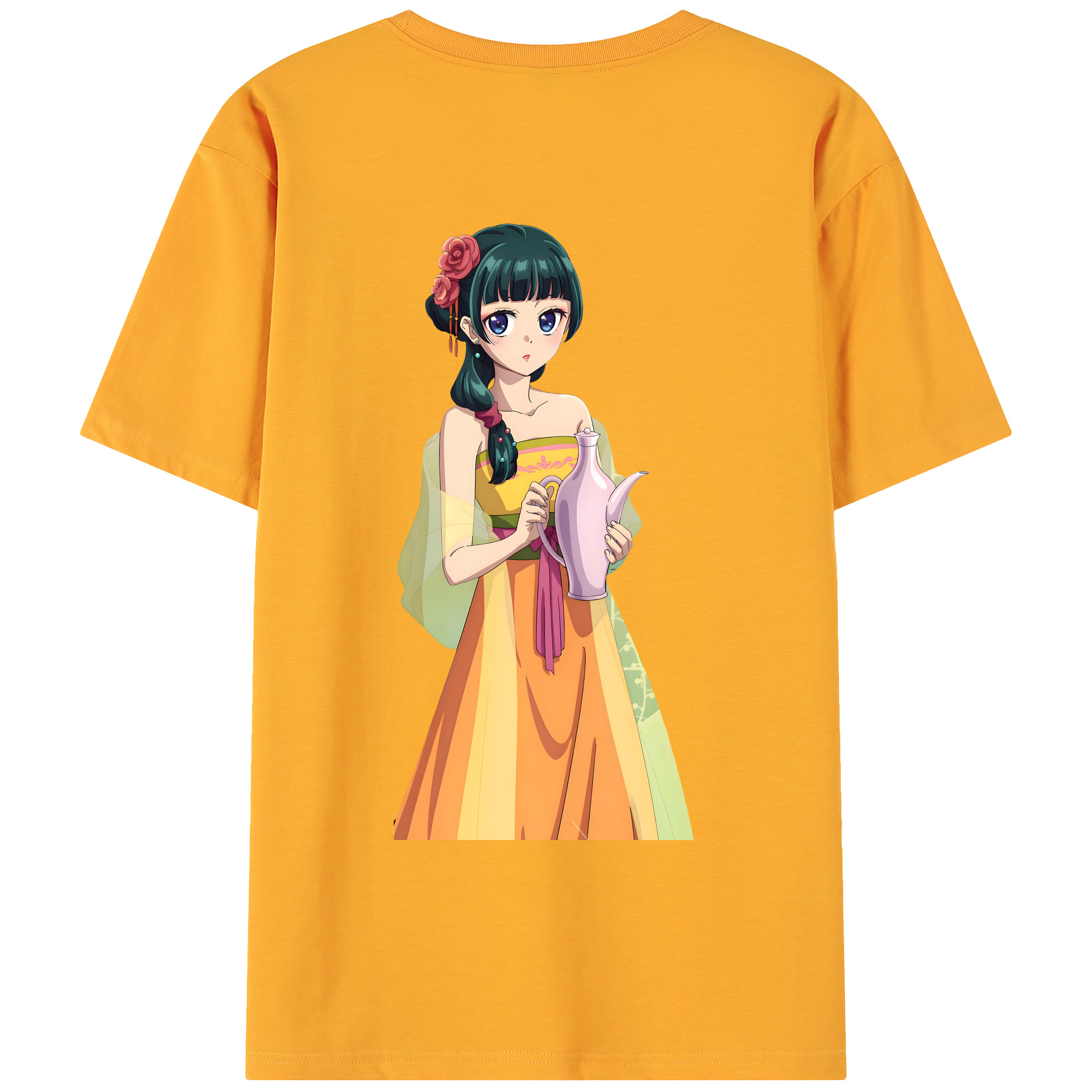 （画像用） 薬屋のひとりごと The Apothecary Diaries 綿100％ メンズ半袖Tシャツ（バックプリント） 通気性