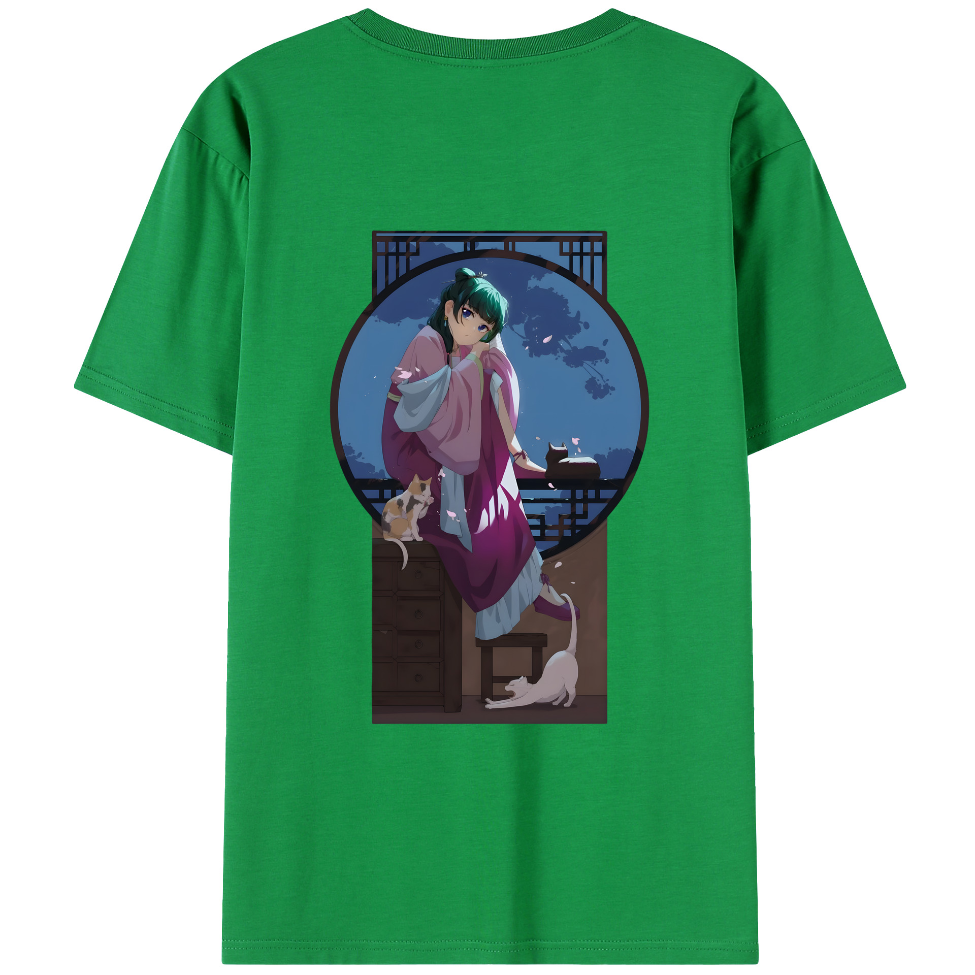 （画像用） 薬屋のひとりごと The Apothecary Diaries 綿100％ メンズ半袖Tシャツ（バックプリント） 通気性