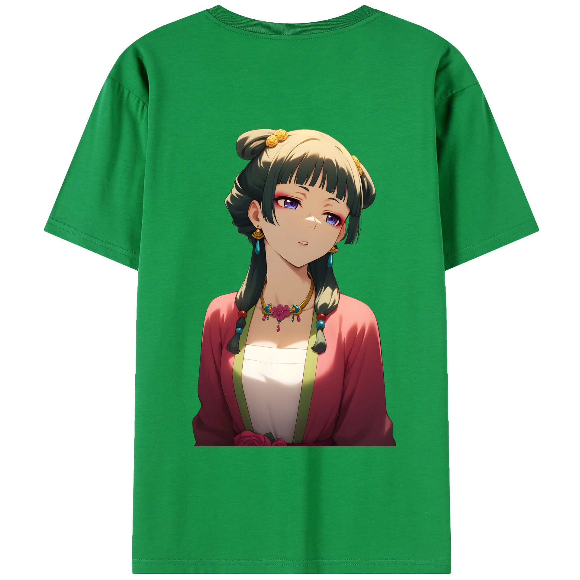 （画像用） 薬屋のひとりごと The Apothecary Diaries 綿100％ メンズ半袖Tシャツ（バックプリント） 通気性