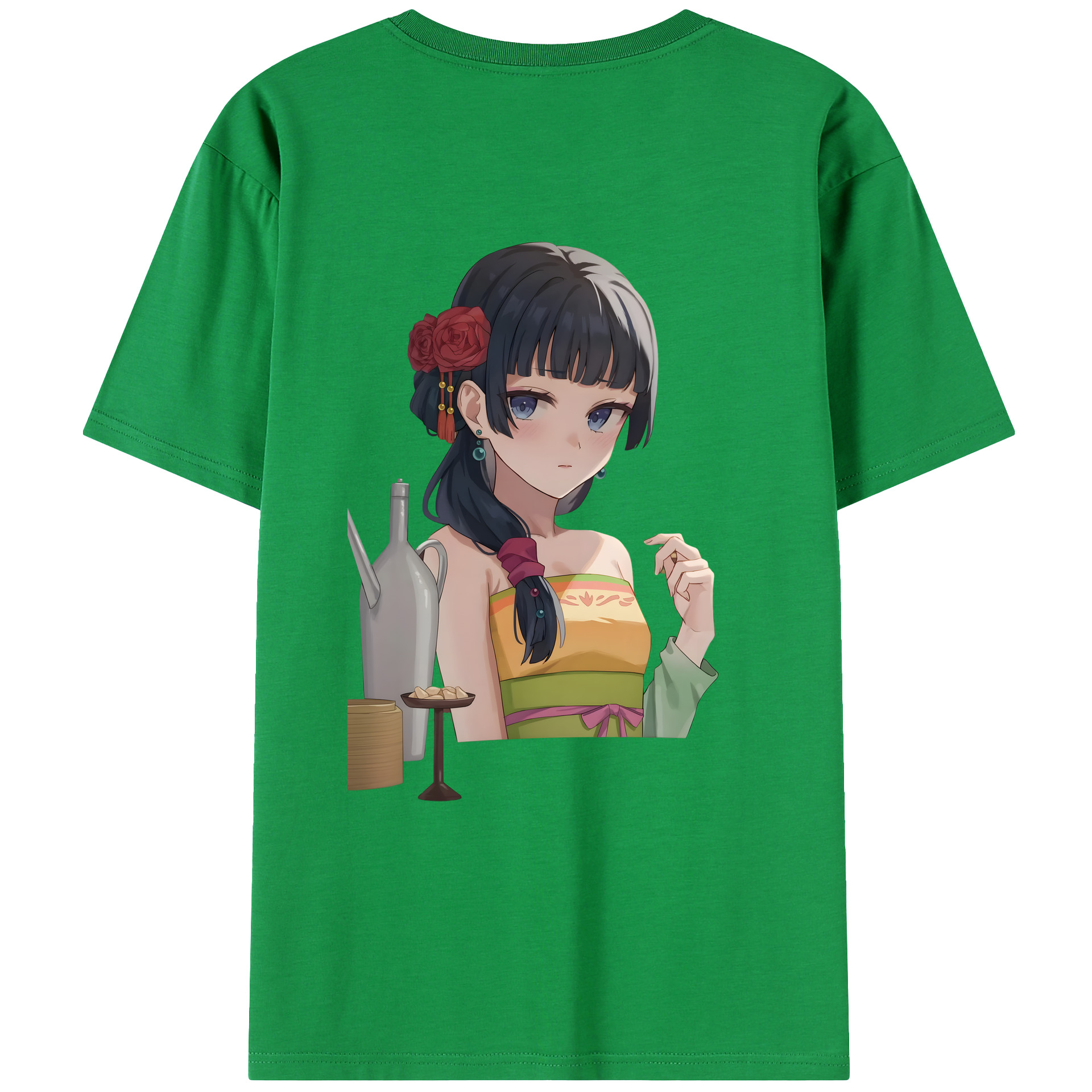（画像用） 薬屋のひとりごと The Apothecary Diaries 綿100％ メンズ半袖Tシャツ（バックプリント） 通気性