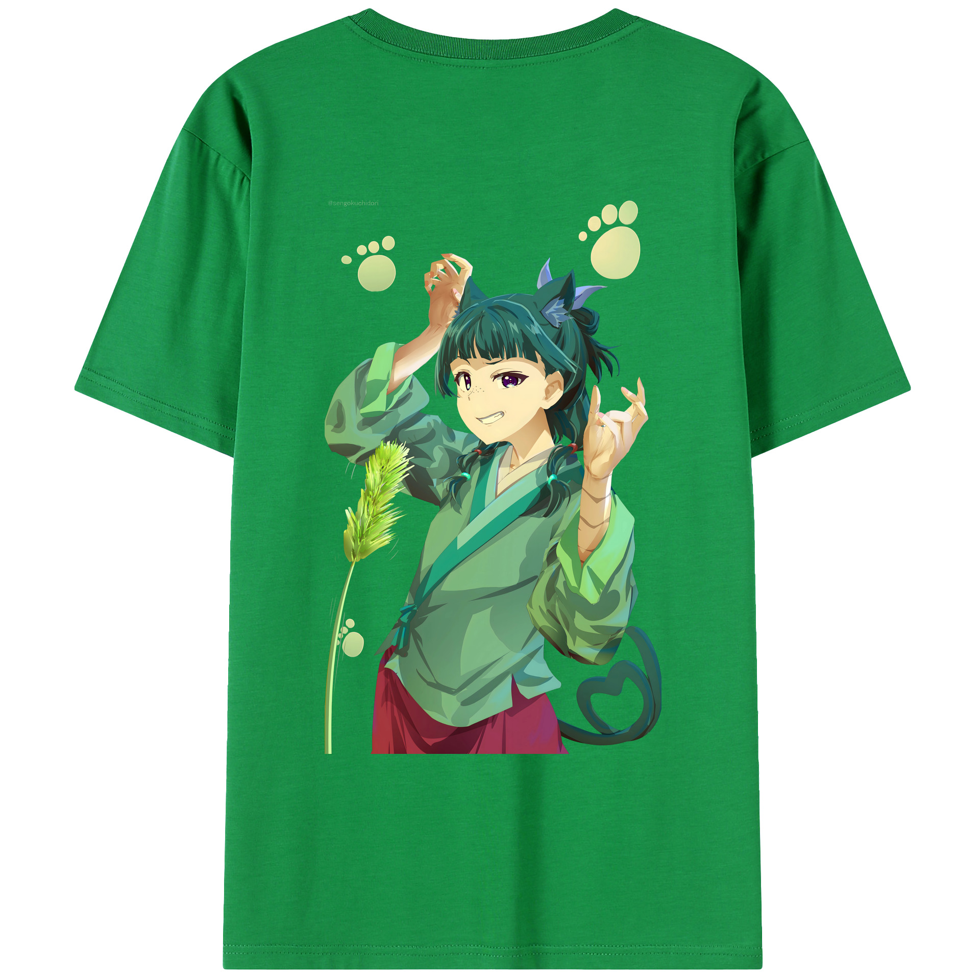 （画像用） 薬屋のひとりごと The Apothecary Diaries 綿100％ メンズ半袖Tシャツ（バックプリント） 通気性
