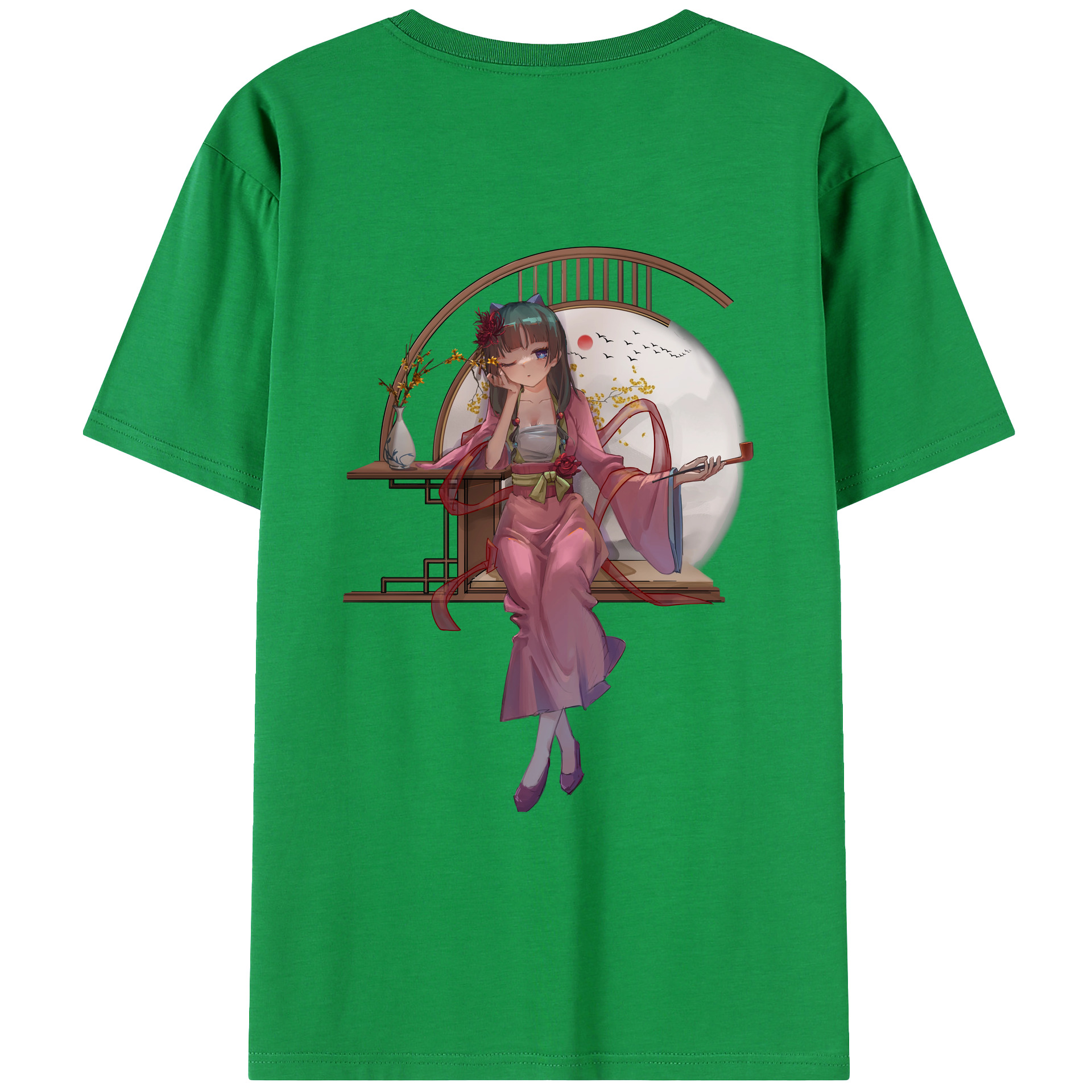 （画像用） 薬屋のひとりごと The Apothecary Diaries 綿100％ メンズ半袖Tシャツ（バックプリント） 通気性