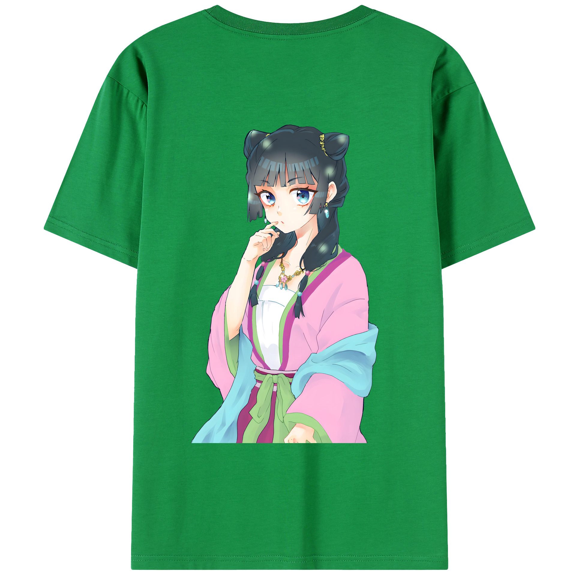 （画像用） 薬屋のひとりごと The Apothecary Diaries 綿100％ メンズ半袖Tシャツ（バックプリント） 通気性