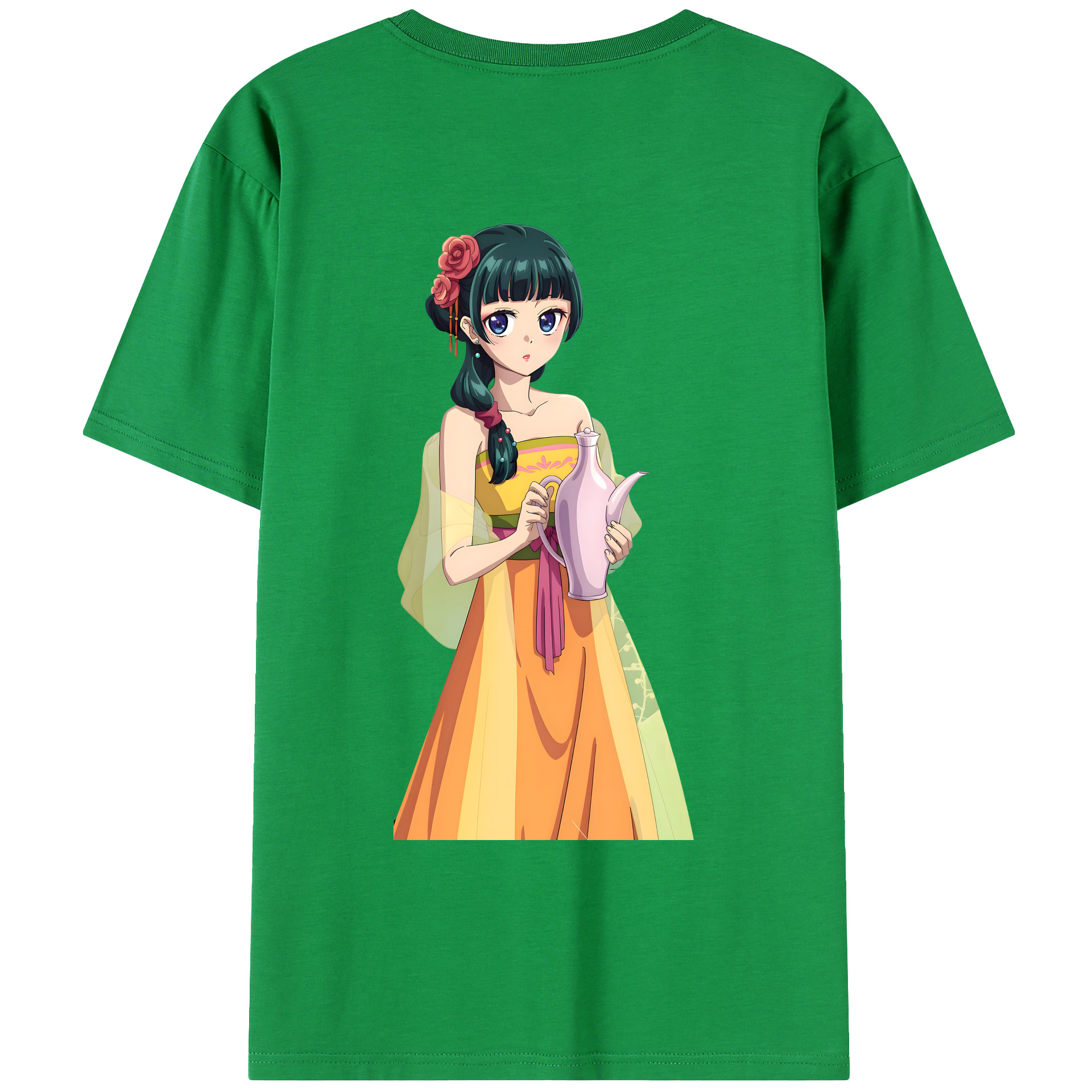 （画像用） 薬屋のひとりごと The Apothecary Diaries 綿100％ メンズ半袖Tシャツ（バックプリント） 通気性