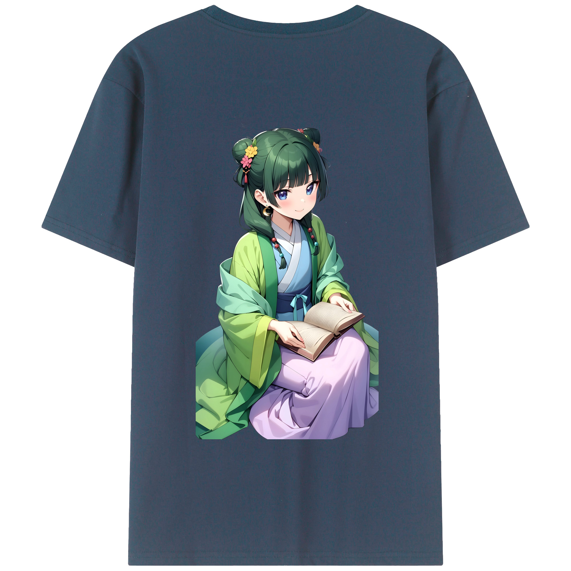 （画像用） 薬屋のひとりごと The Apothecary Diaries 綿100％ メンズ半袖Tシャツ（バックプリント） 通気性