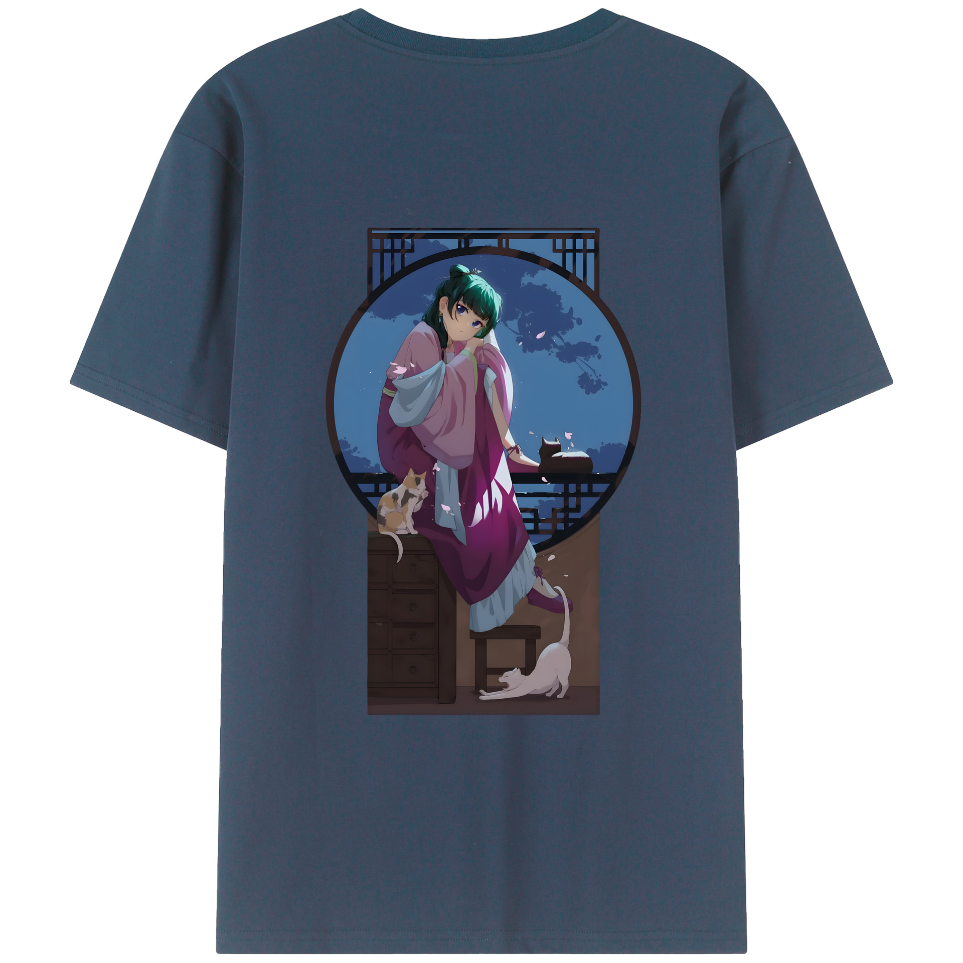 （画像用） 薬屋のひとりごと The Apothecary Diaries 綿100％ メンズ半袖Tシャツ（バックプリント） 通気性