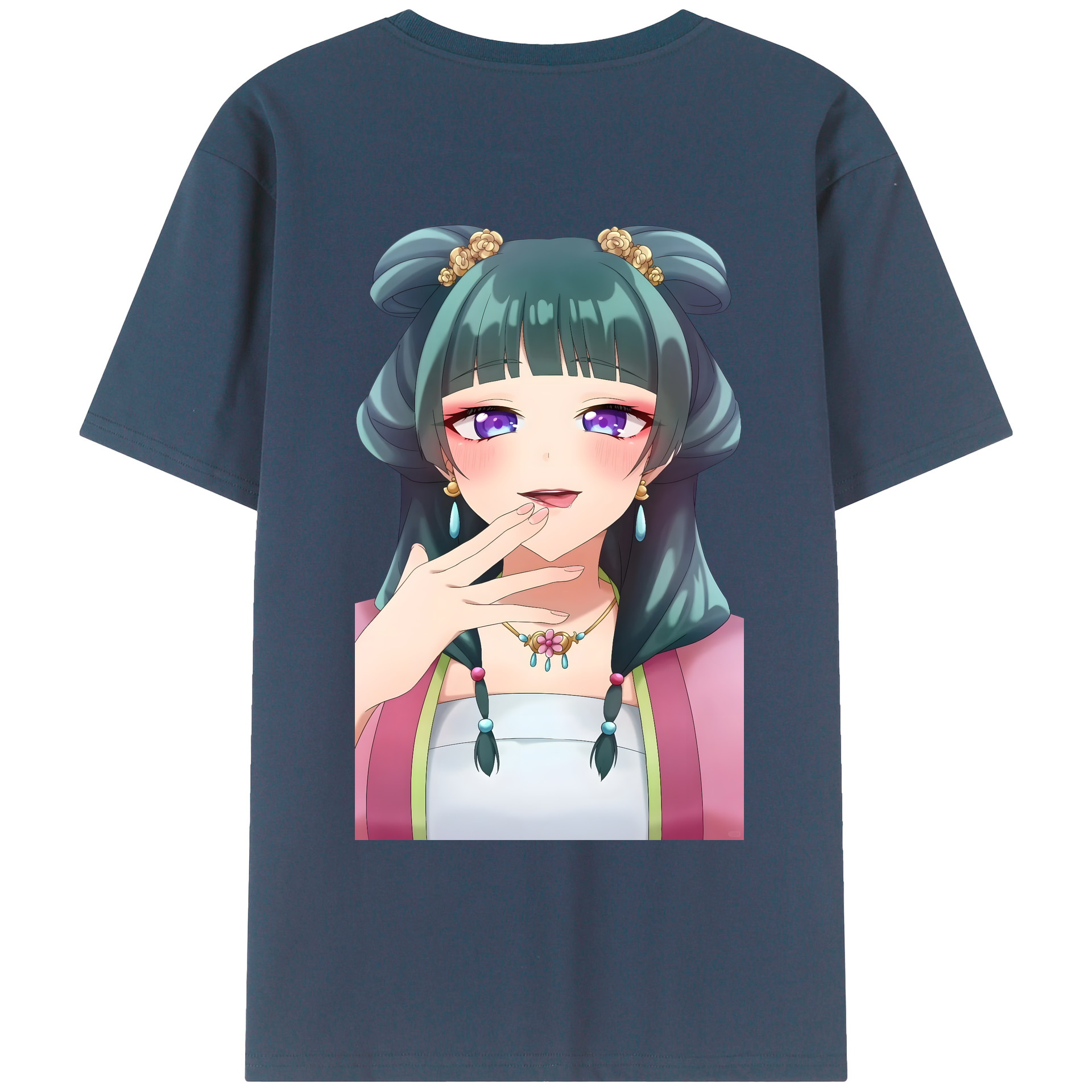 （画像用） 薬屋のひとりごと The Apothecary Diaries 綿100％ メンズ半袖Tシャツ（バックプリント） 通気性
