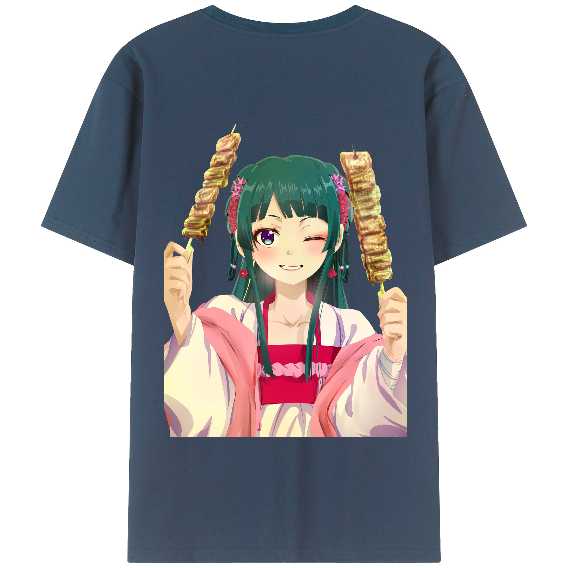 （画像用） 薬屋のひとりごと The Apothecary Diaries 綿100％ メンズ半袖Tシャツ（バックプリント） 通気性