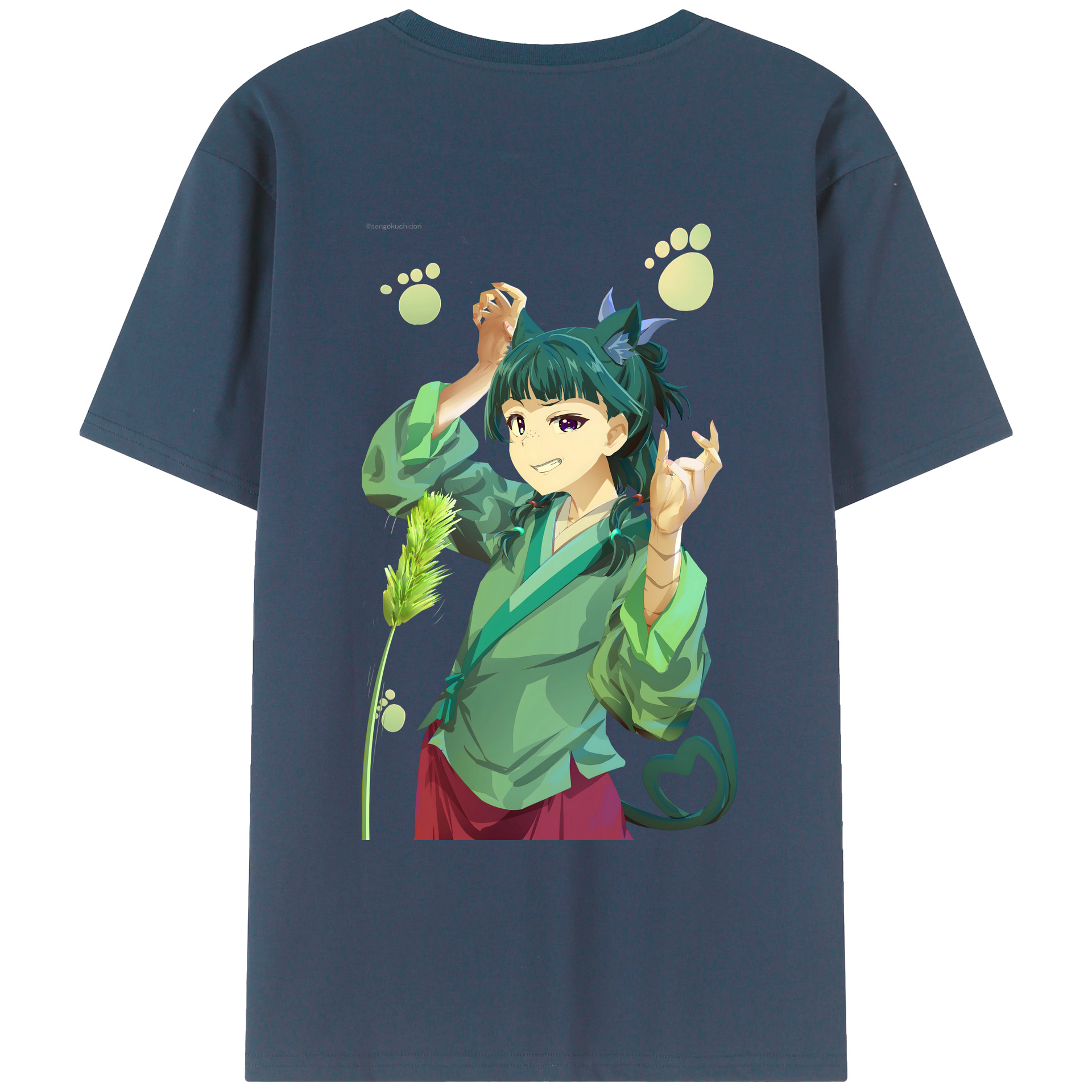 （画像用） 薬屋のひとりごと The Apothecary Diaries 綿100％ メンズ半袖Tシャツ（バックプリント） 通気性