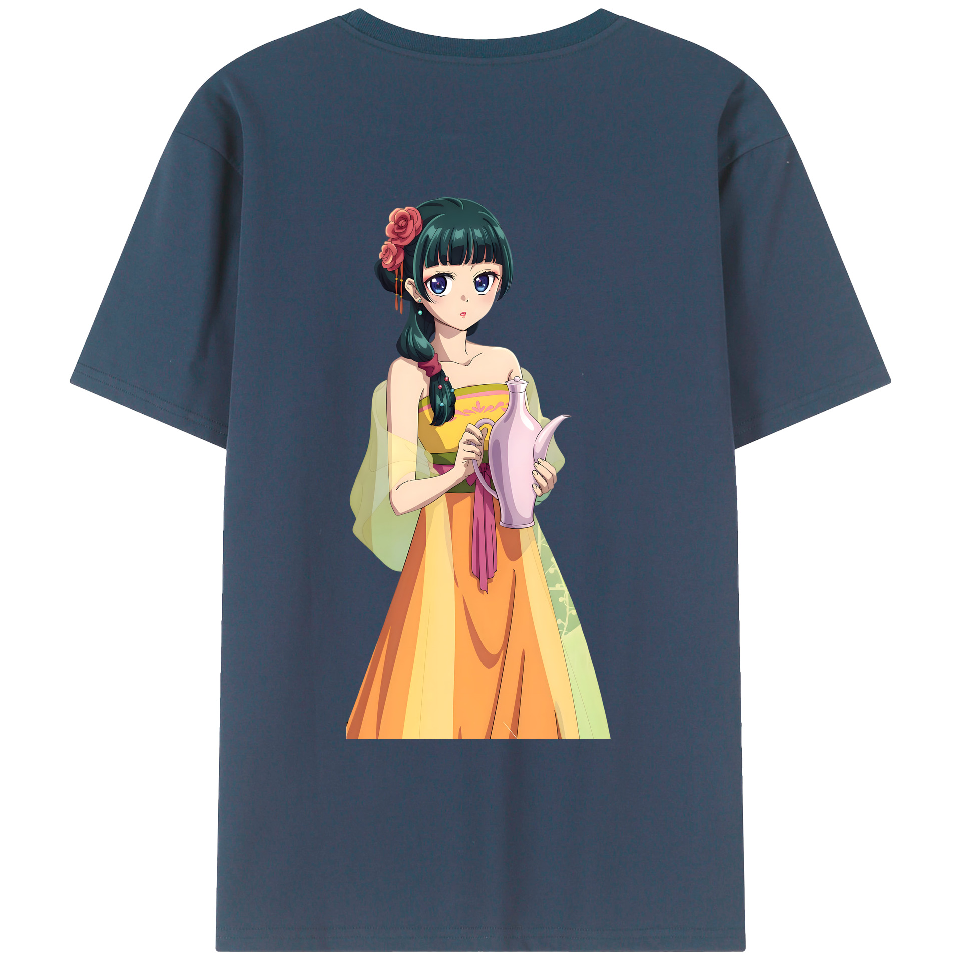 （画像用） 薬屋のひとりごと The Apothecary Diaries 綿100％ メンズ半袖Tシャツ（バックプリント） 通気性