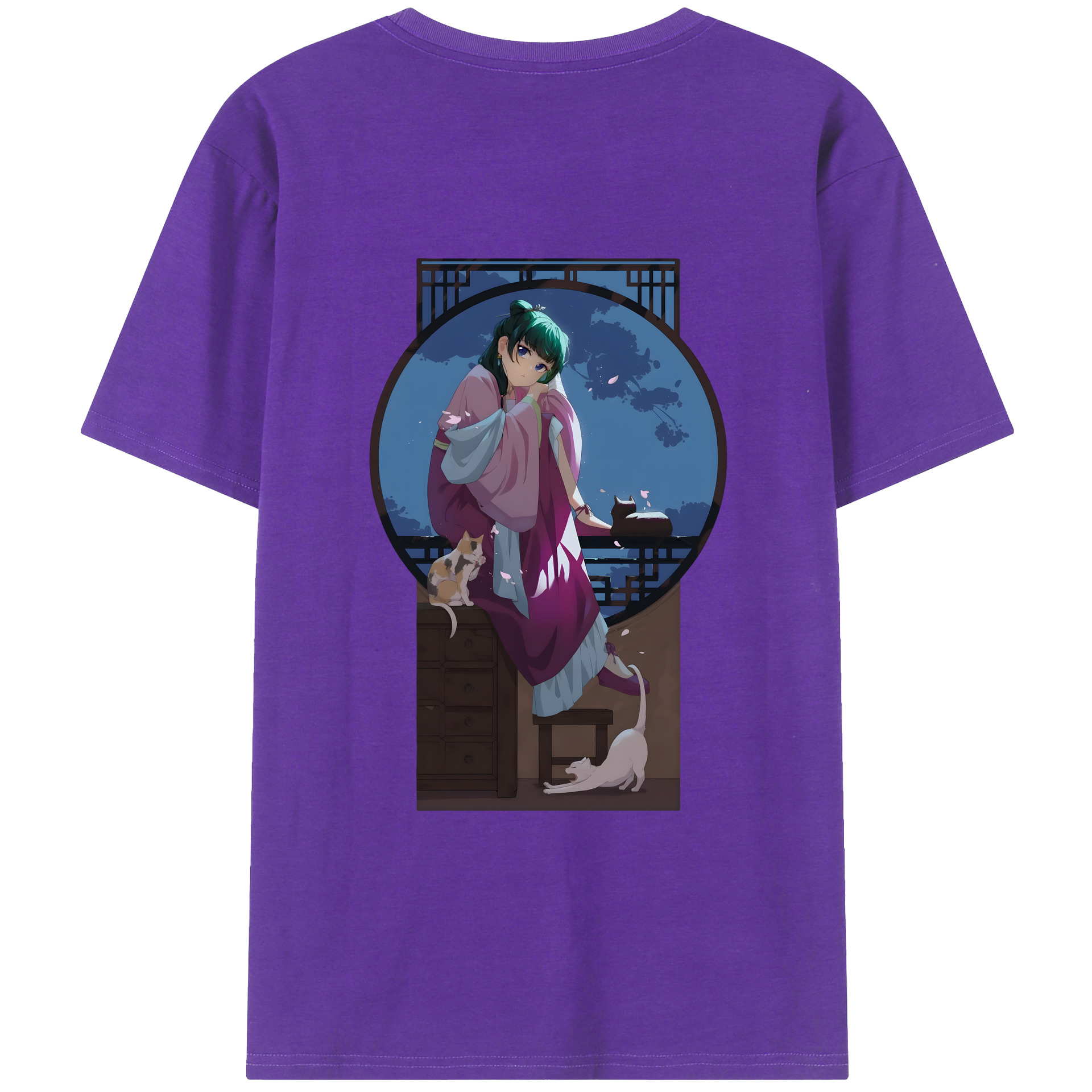 （画像用） 薬屋のひとりごと The Apothecary Diaries 綿100％ メンズ半袖Tシャツ（バックプリント） 通気性