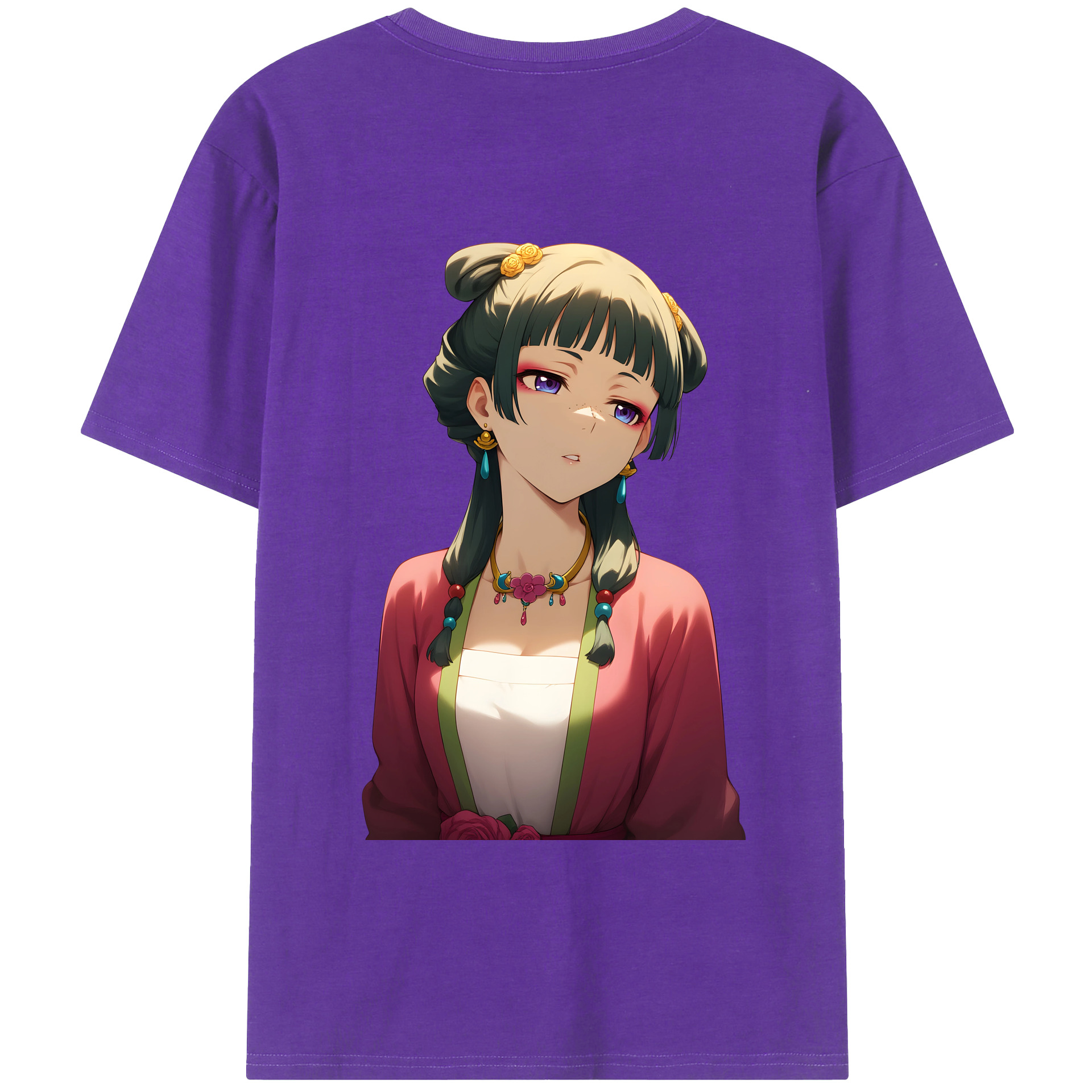 （画像用） 薬屋のひとりごと The Apothecary Diaries 綿100％ メンズ半袖Tシャツ（バックプリント） 通気性