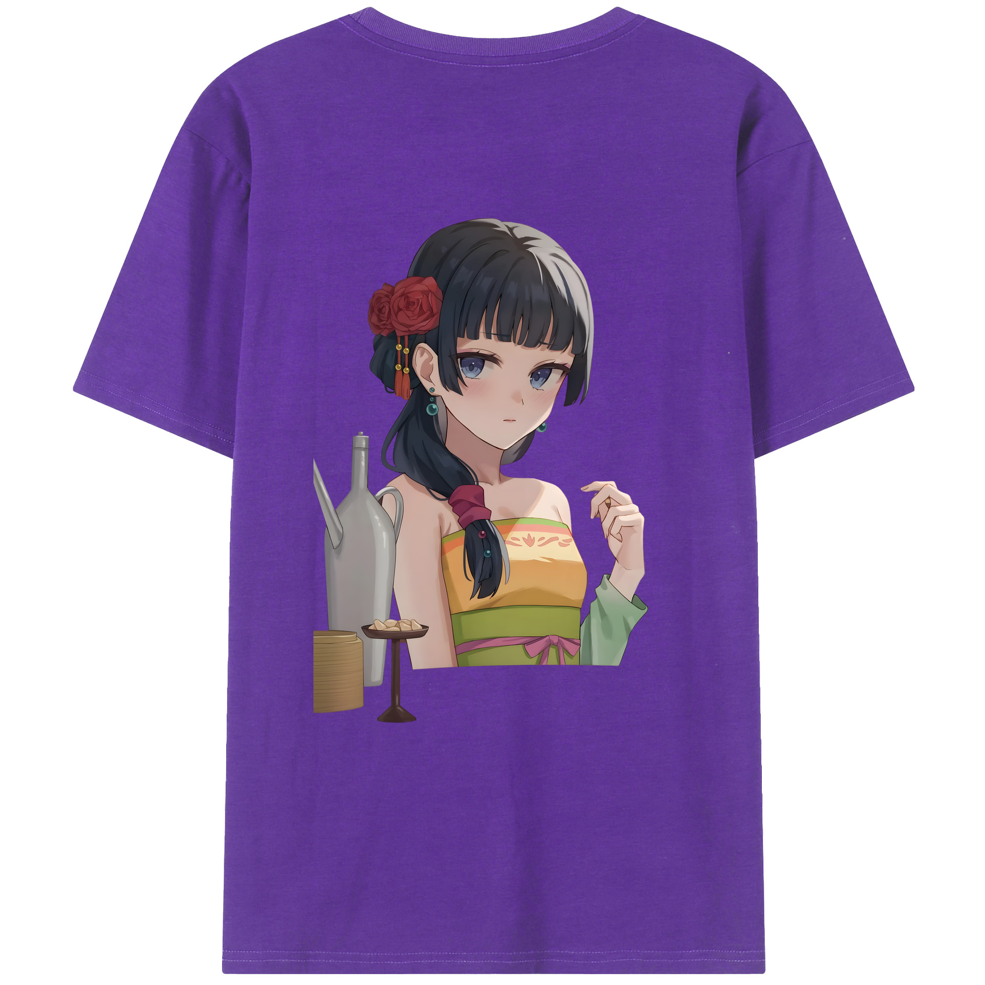 （画像用） 薬屋のひとりごと The Apothecary Diaries 綿100％ メンズ半袖Tシャツ（バックプリント） 通気性