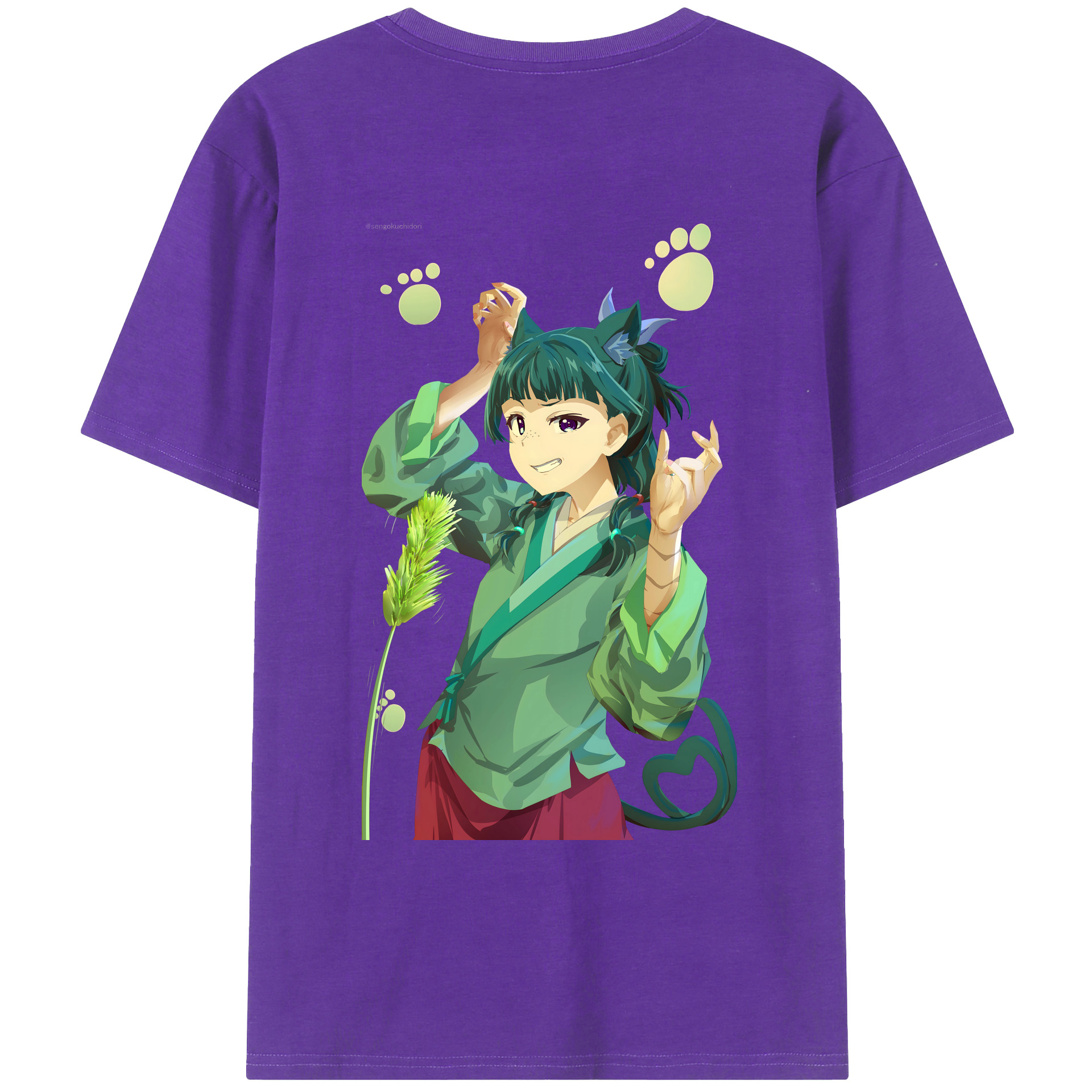 （画像用） 薬屋のひとりごと The Apothecary Diaries 綿100％ メンズ半袖Tシャツ（バックプリント） 通気性