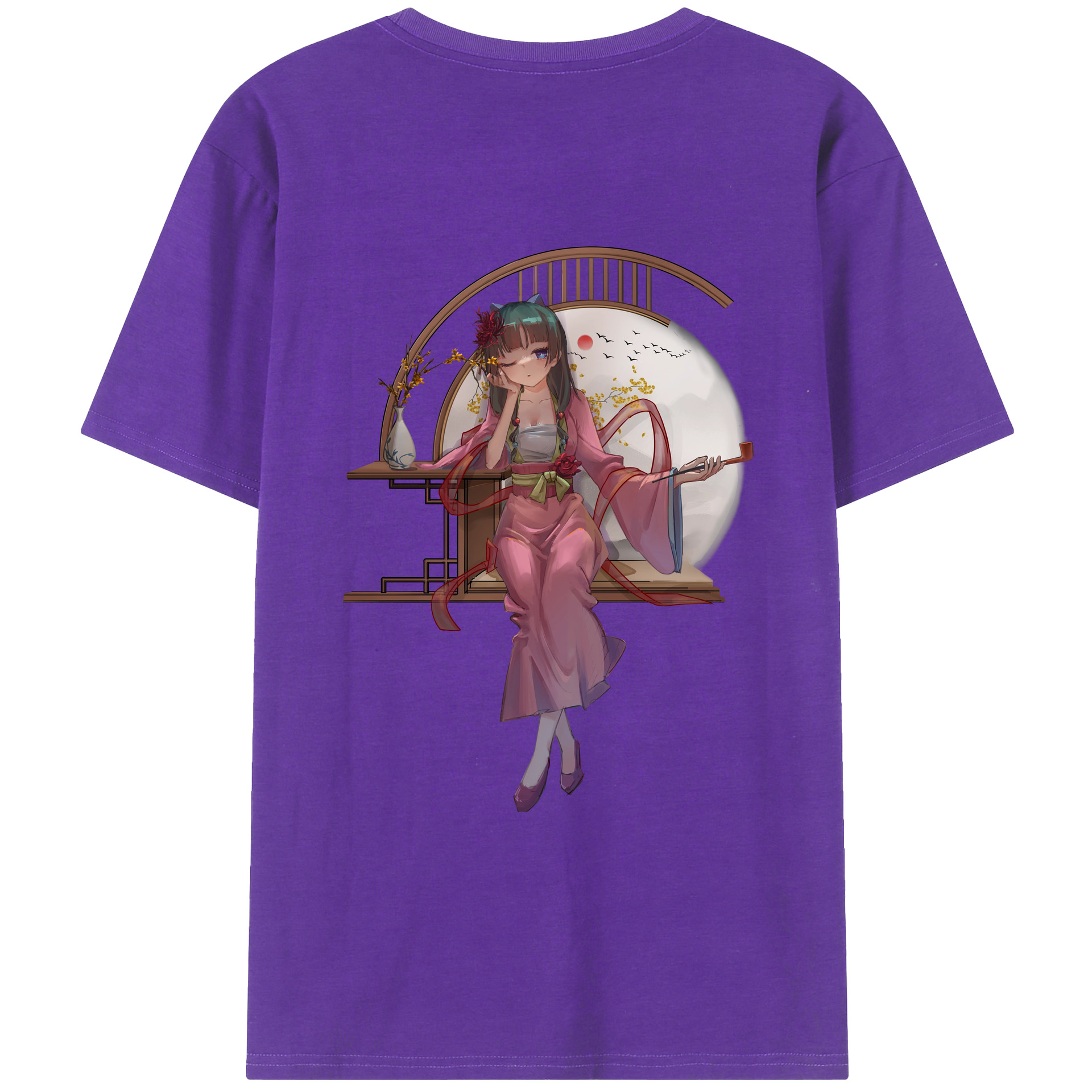 （画像用） 薬屋のひとりごと The Apothecary Diaries 綿100％ メンズ半袖Tシャツ（バックプリント） 通気性