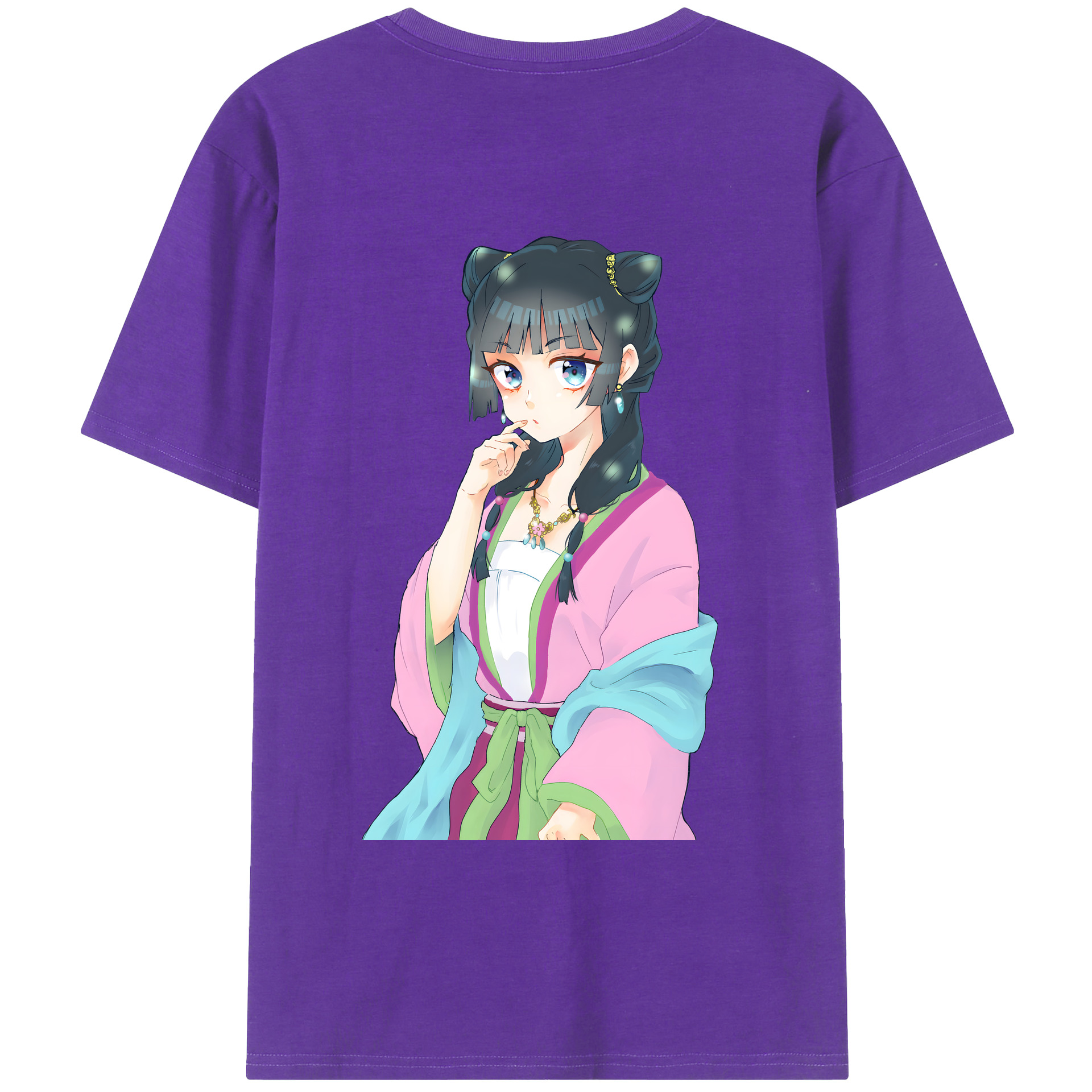 （画像用） 薬屋のひとりごと The Apothecary Diaries 綿100％ メンズ半袖Tシャツ（バックプリント） 通気性