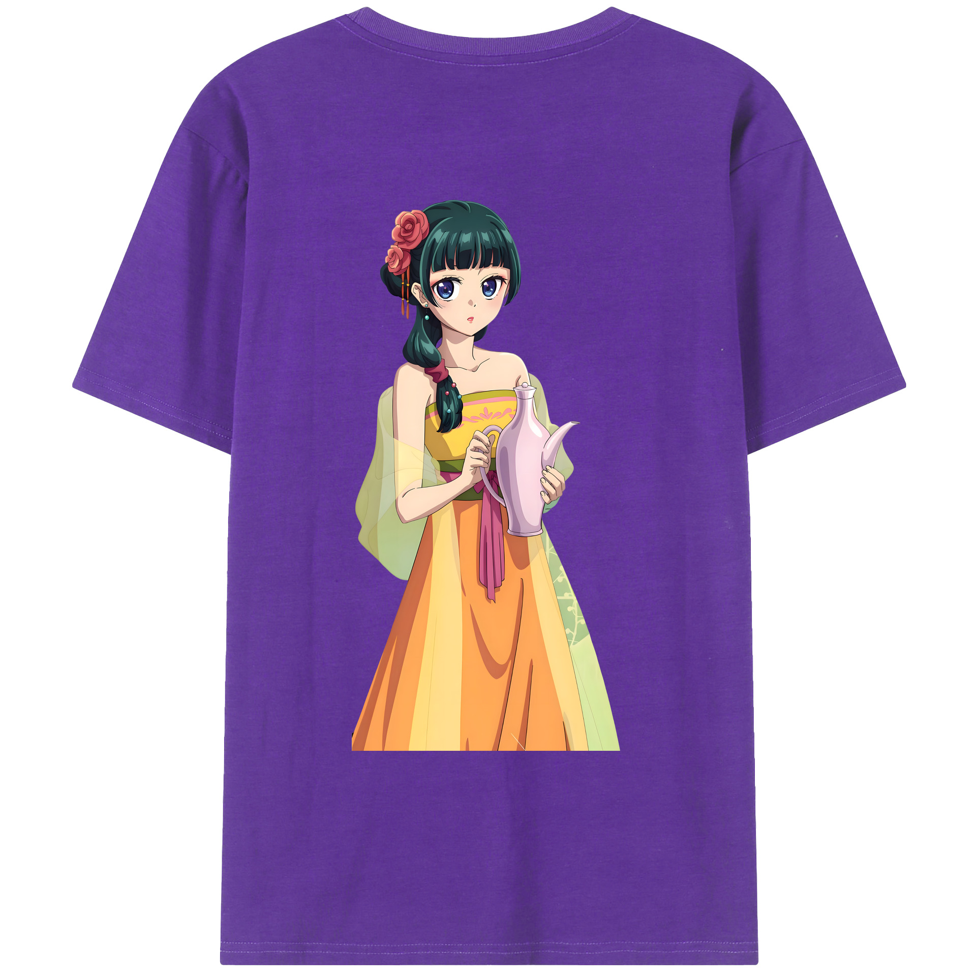 （画像用） 薬屋のひとりごと The Apothecary Diaries 綿100％ メンズ半袖Tシャツ（バックプリント） 通気性