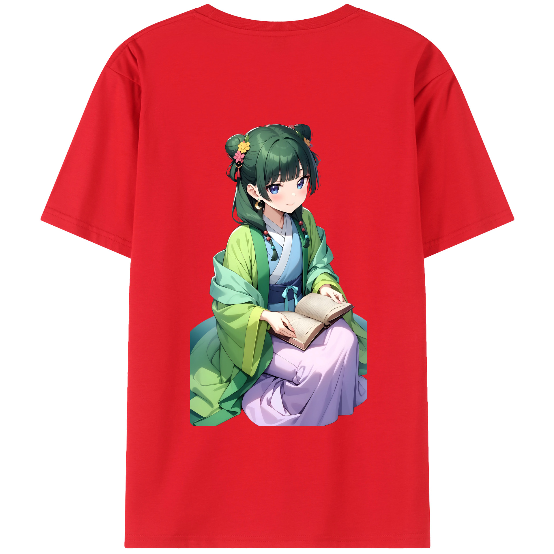 （画像用） 薬屋のひとりごと The Apothecary Diaries 綿100％ メンズ半袖Tシャツ（バックプリント） 通気性