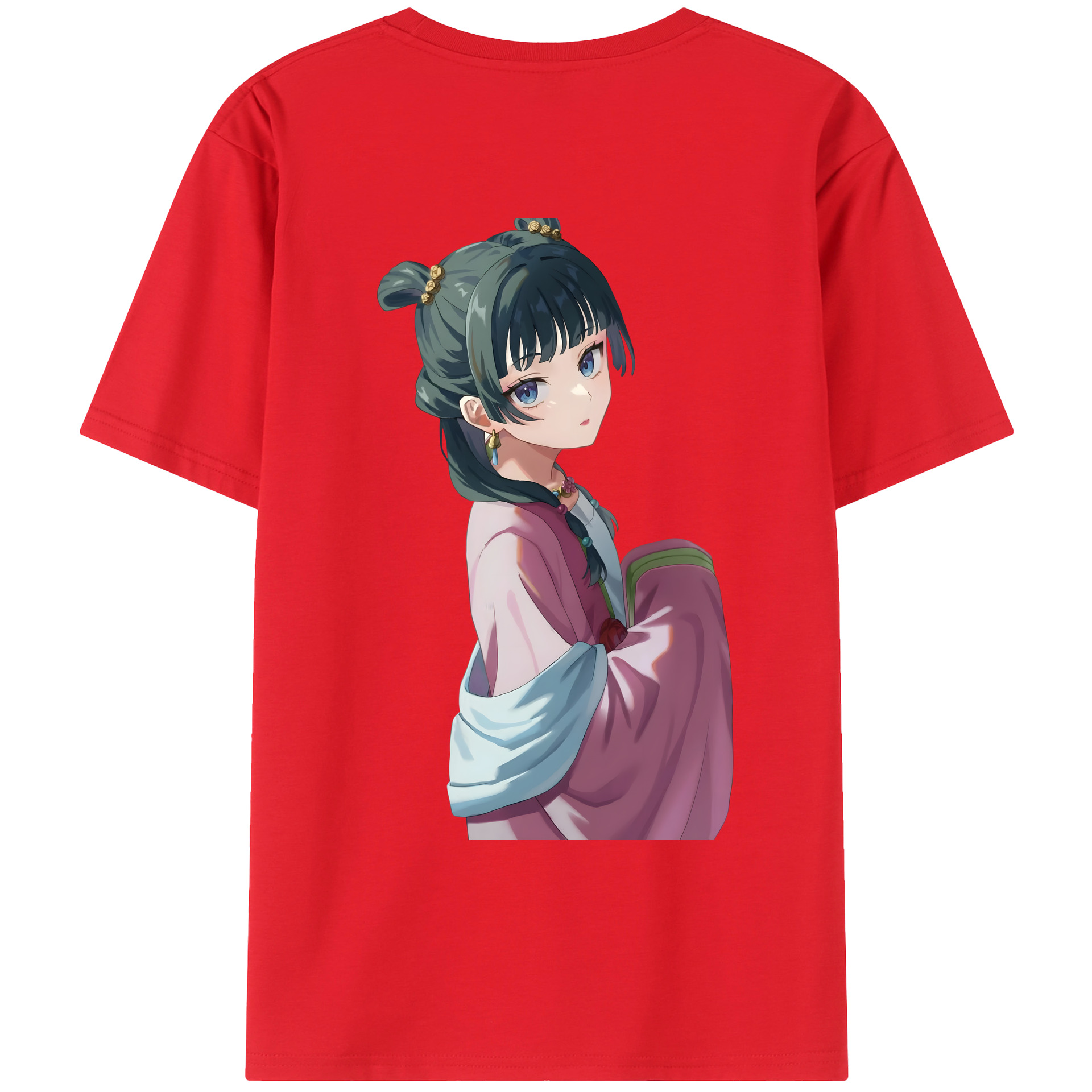 （画像用） 薬屋のひとりごと The Apothecary Diaries 綿100％ メンズ半袖Tシャツ（バックプリント） 通気性