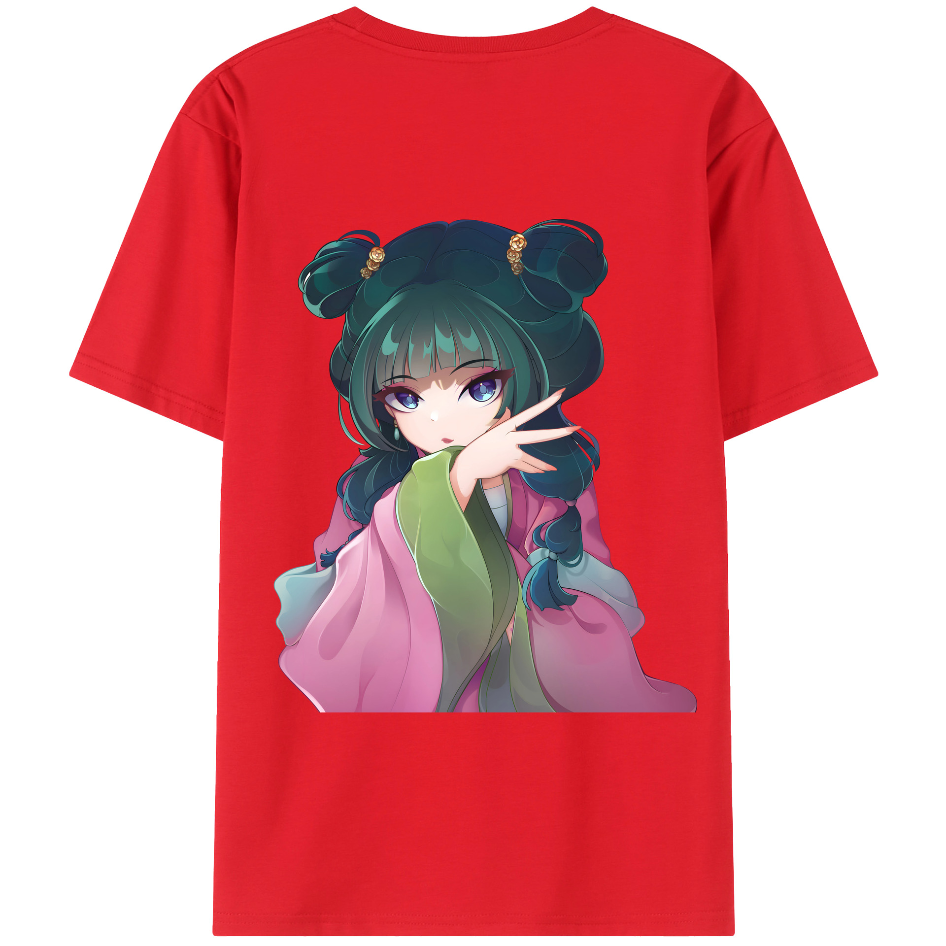 （画像用） 薬屋のひとりごと The Apothecary Diaries 綿100％ メンズ半袖Tシャツ（バックプリント） 通気性