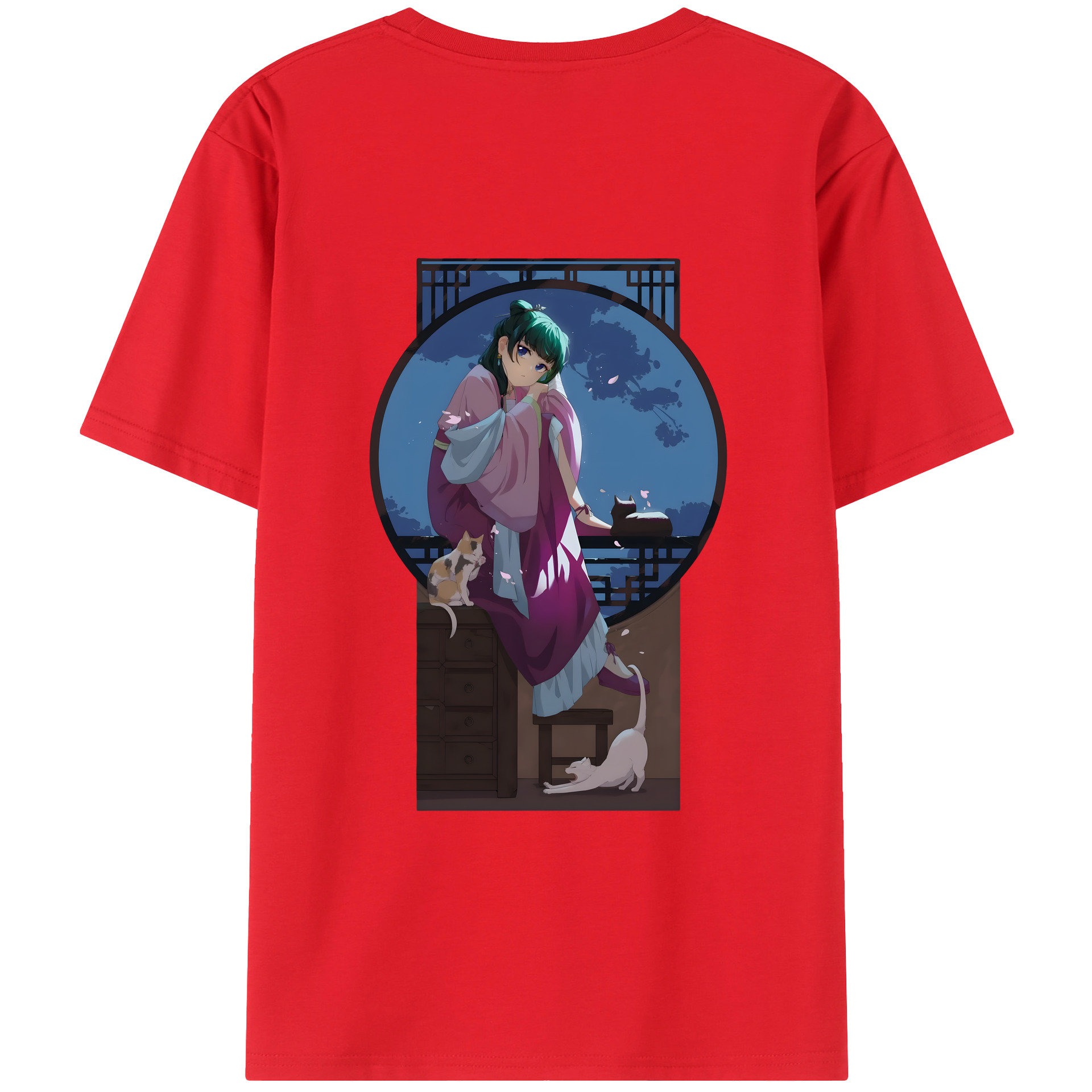 （画像用） 薬屋のひとりごと The Apothecary Diaries 綿100％ メンズ半袖Tシャツ（バックプリント） 通気性