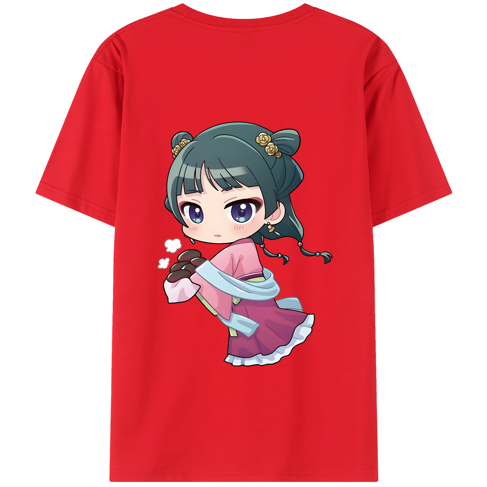 （画像用） 薬屋のひとりごと The Apothecary Diaries 綿100％ メンズ半袖Tシャツ（バックプリント） 通気性