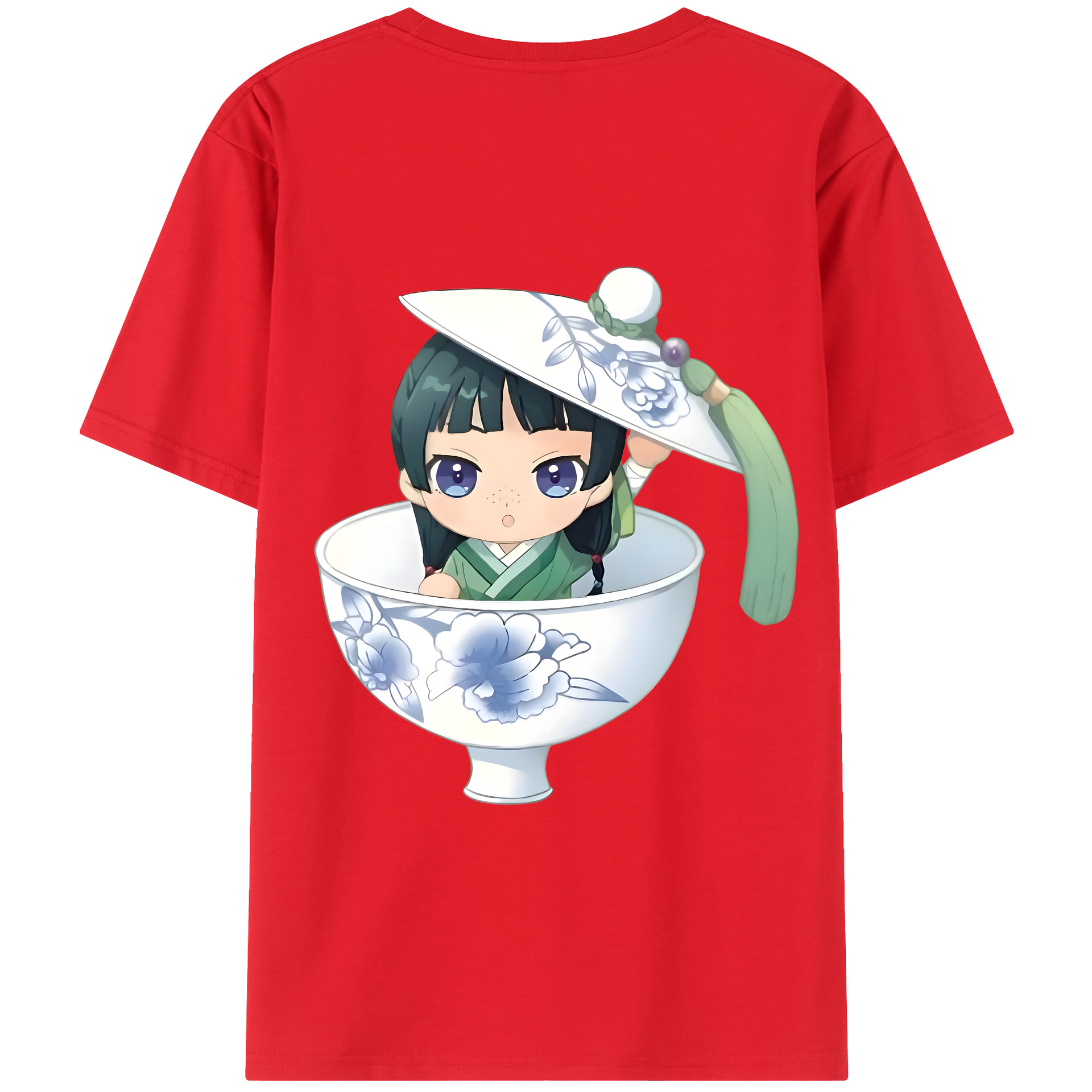 （画像用） 薬屋のひとりごと The Apothecary Diaries 綿100％ メンズ半袖Tシャツ（バックプリント） 通気性
