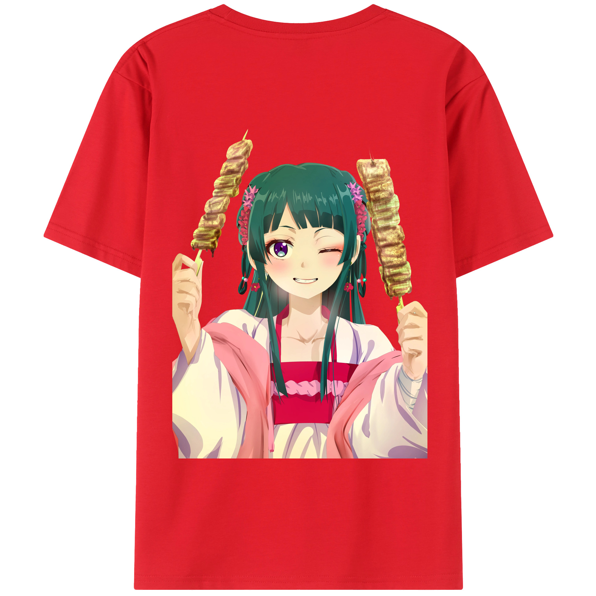 （画像用） 薬屋のひとりごと The Apothecary Diaries 綿100％ メンズ半袖Tシャツ（バックプリント） 通気性