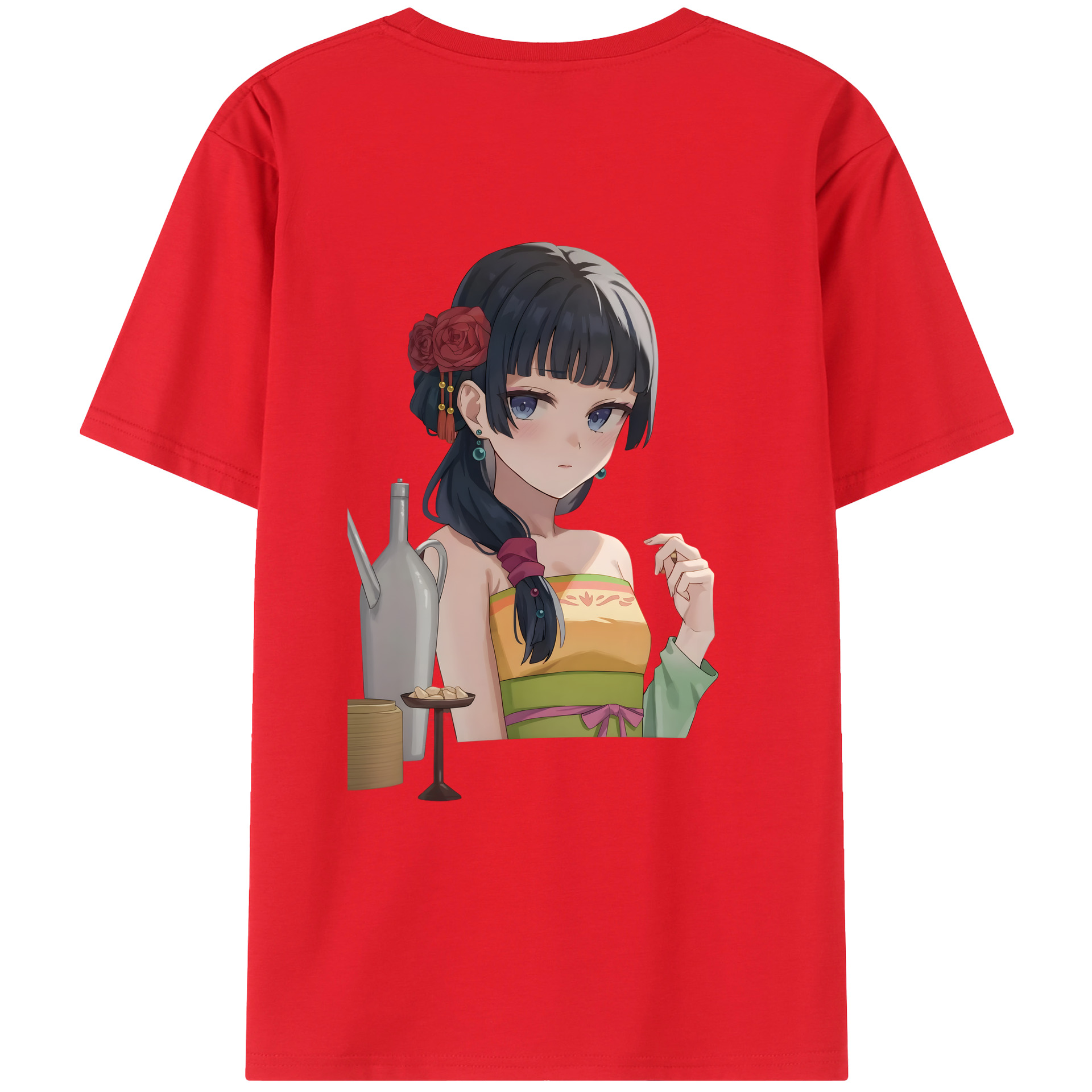 （画像用） 薬屋のひとりごと The Apothecary Diaries 綿100％ メンズ半袖Tシャツ（バックプリント） 通気性