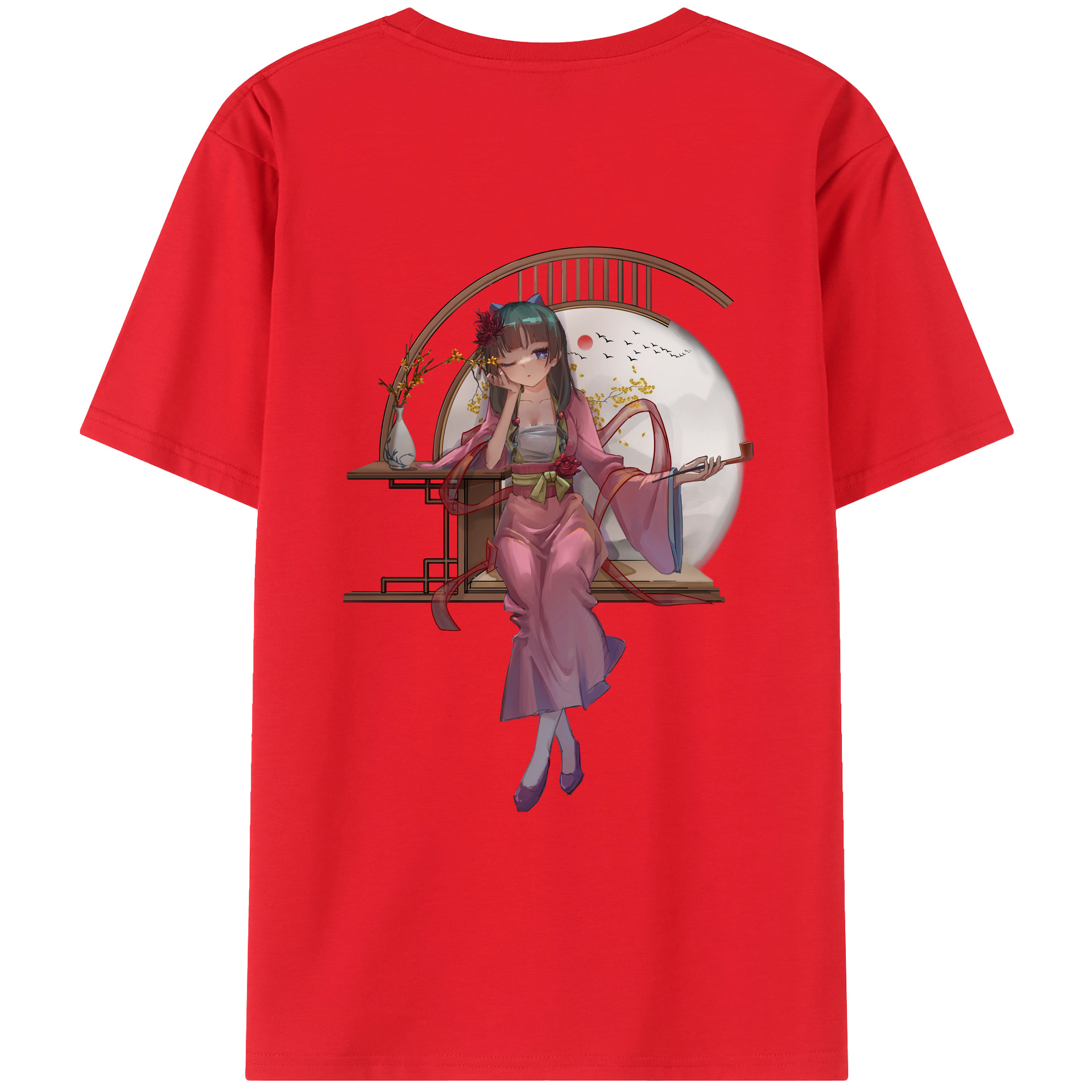 （画像用） 薬屋のひとりごと The Apothecary Diaries 綿100％ メンズ半袖Tシャツ（バックプリント） 通気性