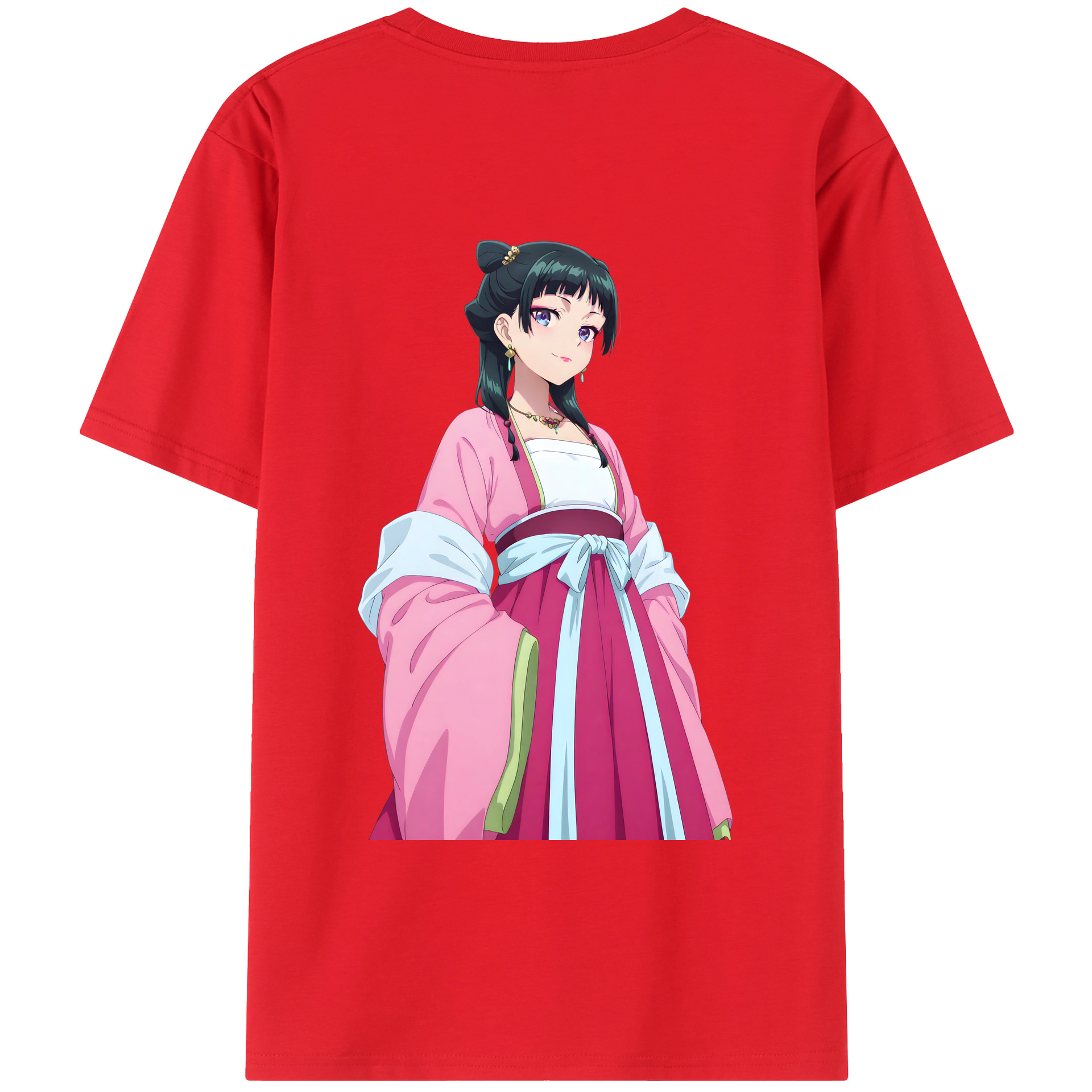（画像用） 薬屋のひとりごと The Apothecary Diaries 綿100％ メンズ半袖Tシャツ（バックプリント） 通気性