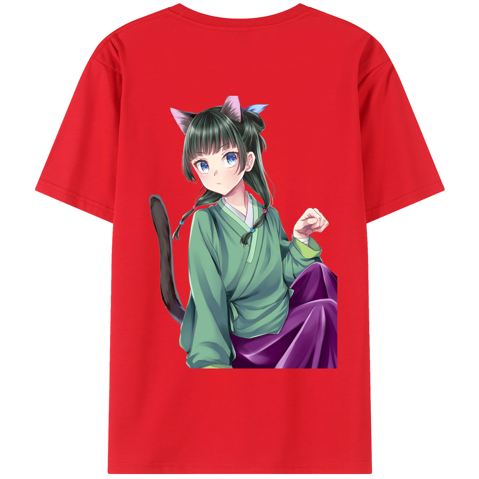 （画像用） 薬屋のひとりごと The Apothecary Diaries 綿100％ メンズ半袖Tシャツ（バックプリント） 通気性