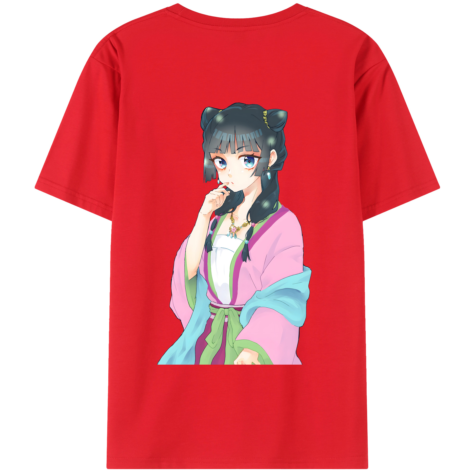 （画像用） 薬屋のひとりごと The Apothecary Diaries 綿100％ メンズ半袖Tシャツ（バックプリント） 通気性